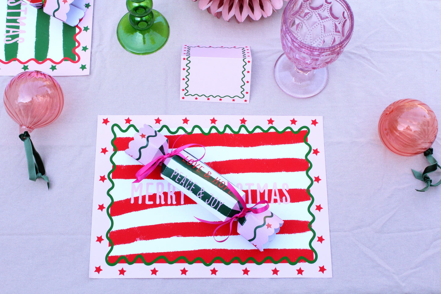 Peace & Joy Placemat & Place Card Set