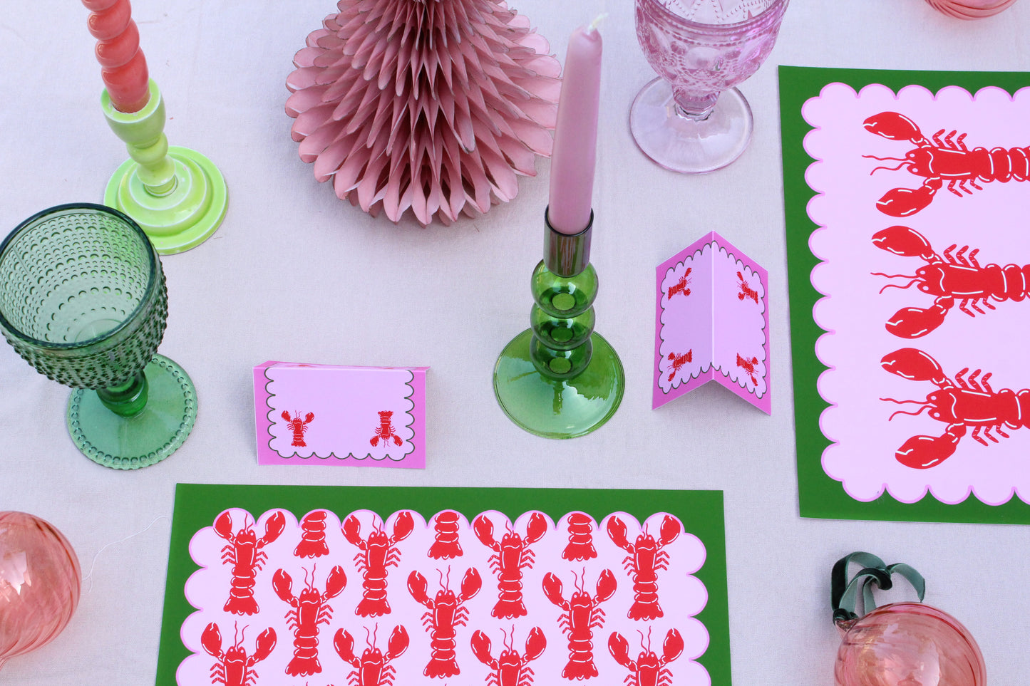 Lobster Placemat & Place Card Set