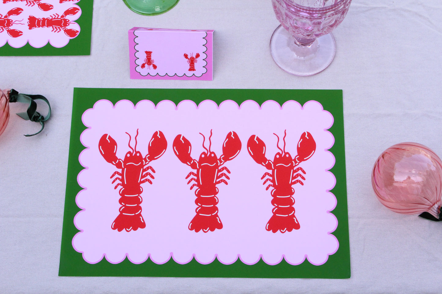 Lobster Placemat & Place Card Set