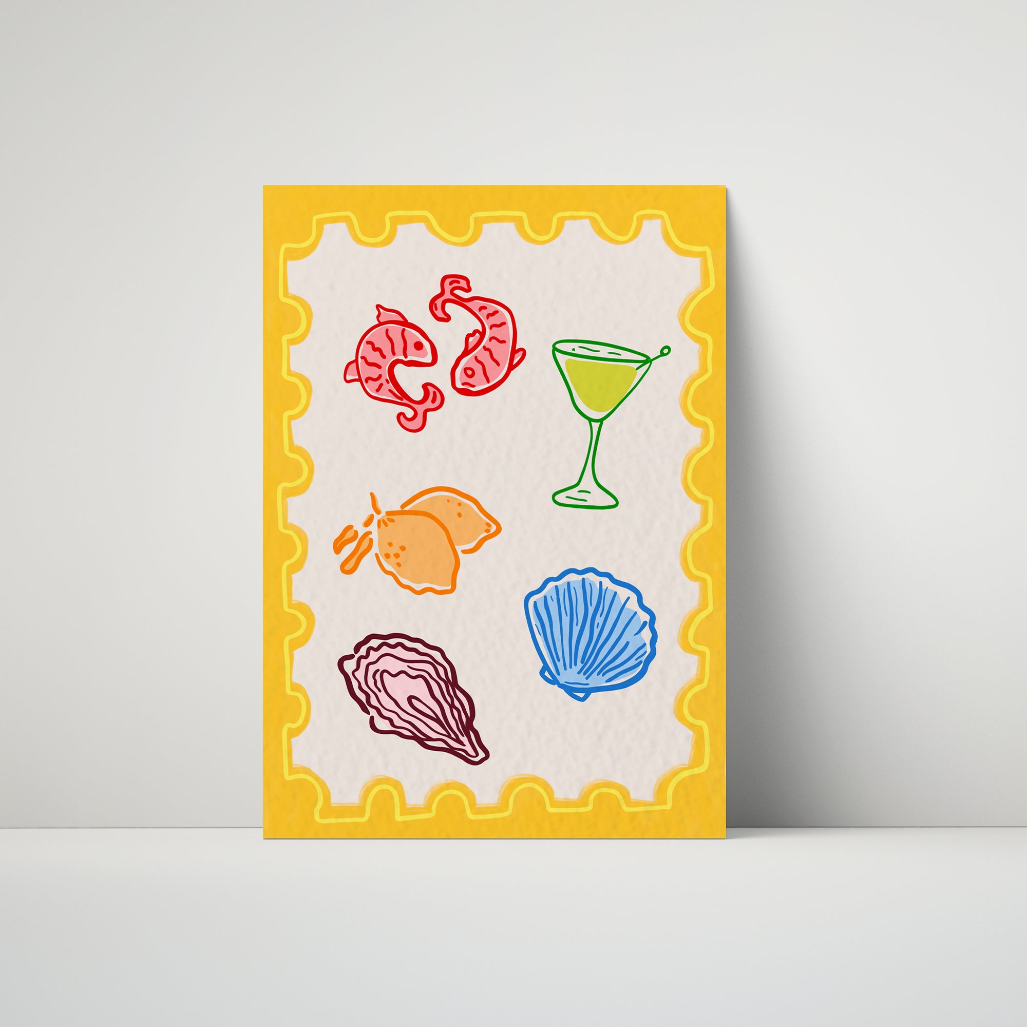 Yellow Postcard Print