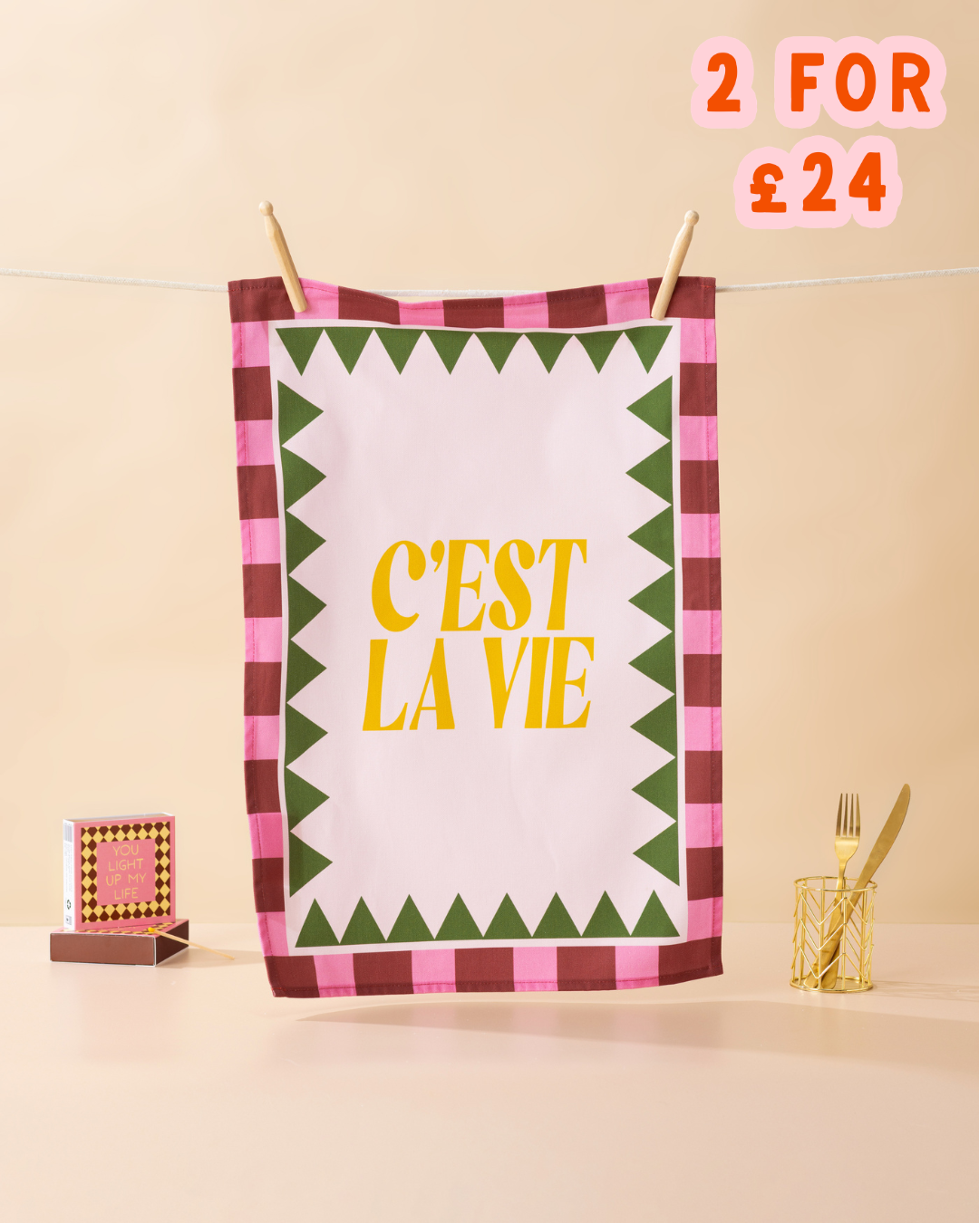 C'est La Vie Tea Towel