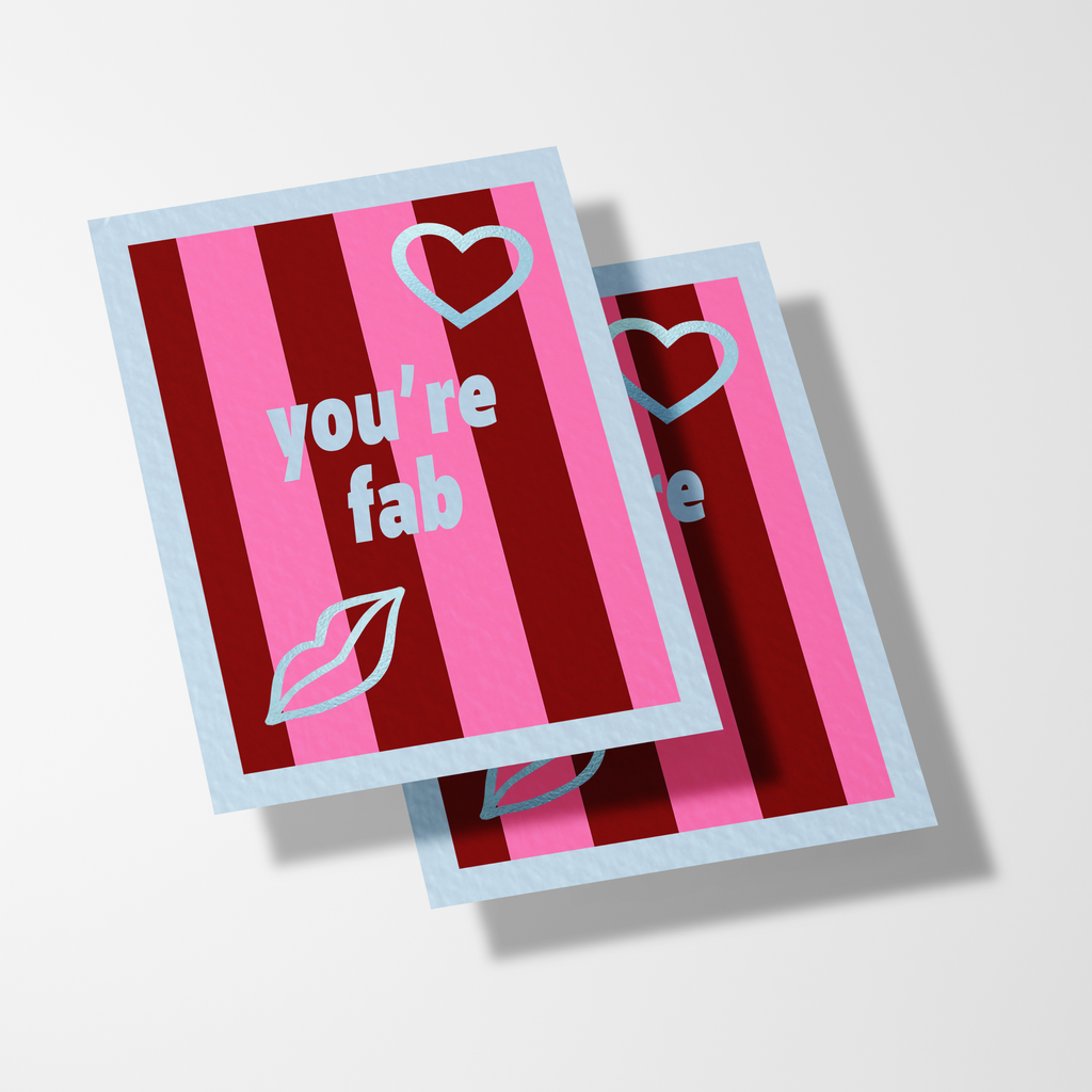 A6 You're Fab Stripe Foil Card