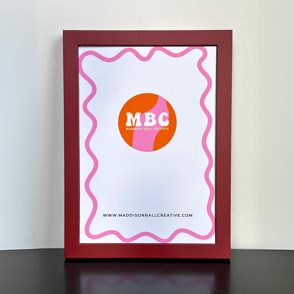 Maroon Red Wooden Frame