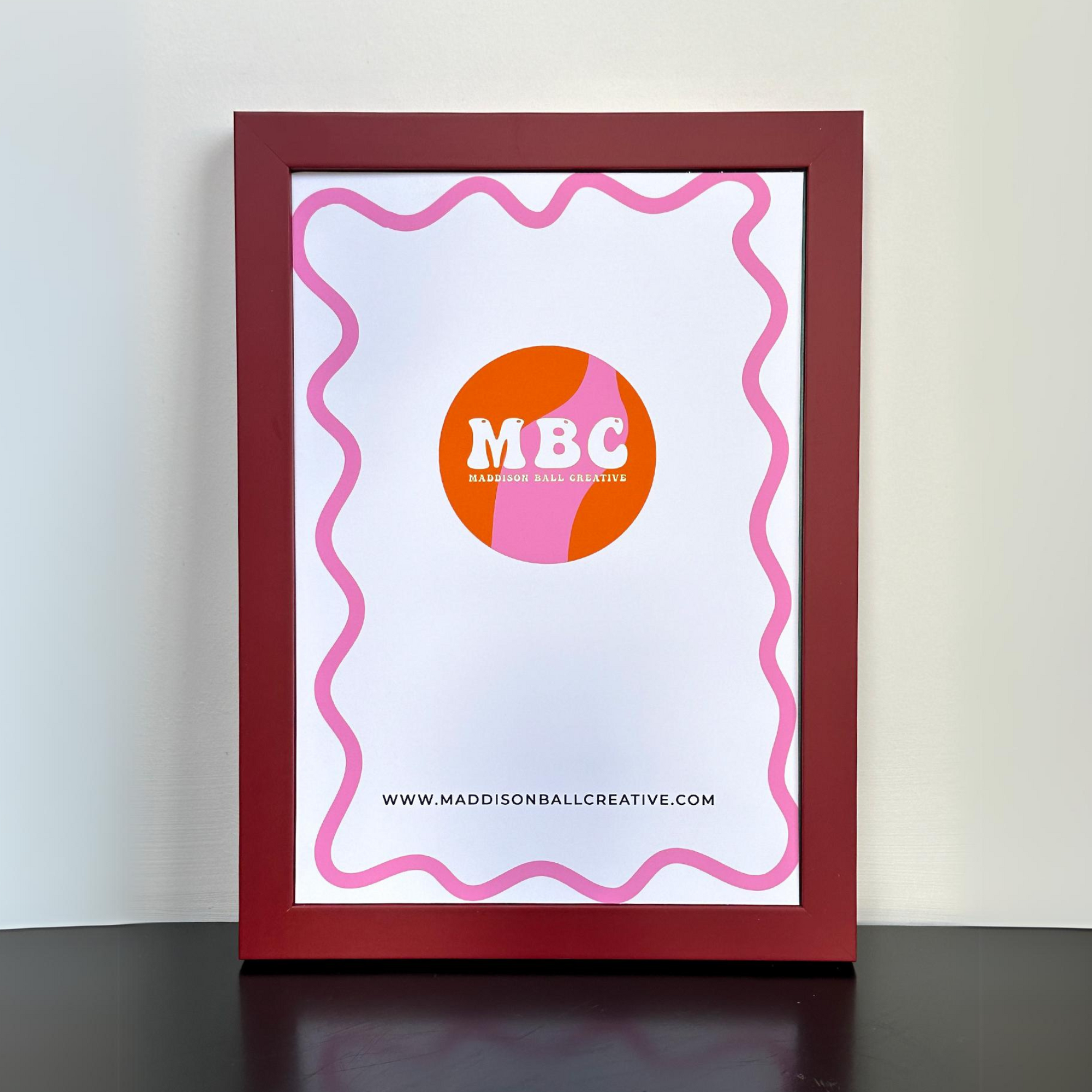 Maroon Red Wooden Frame