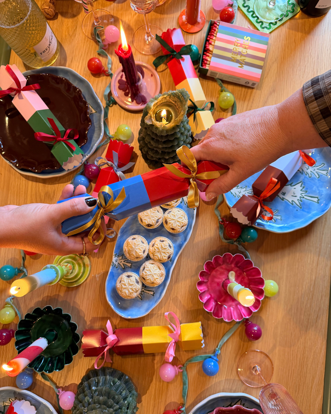 Fill-Your-Own Blue & Rust Christmas Crackers