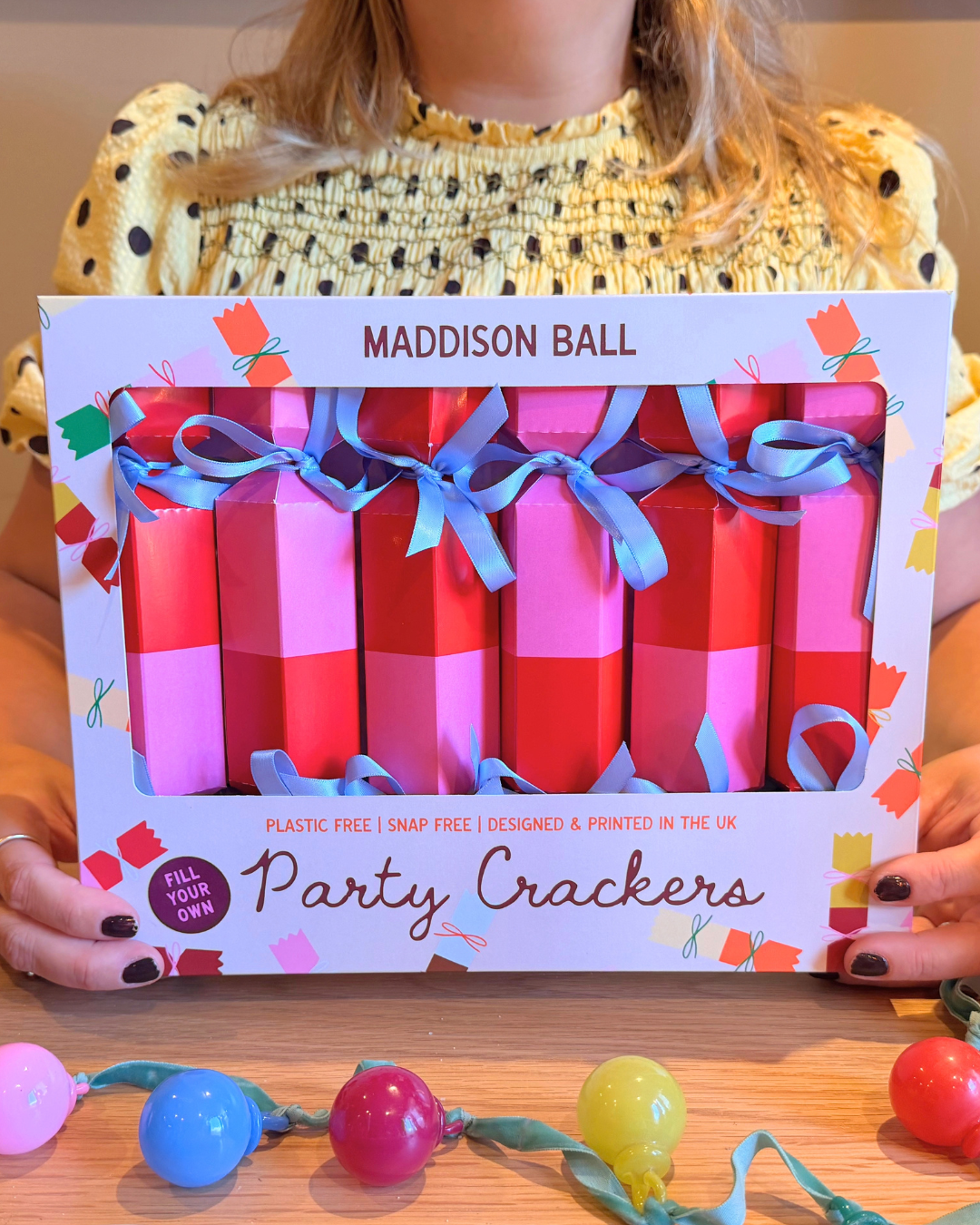 Fill-Your-Own Pink & Red Christmas Crackers