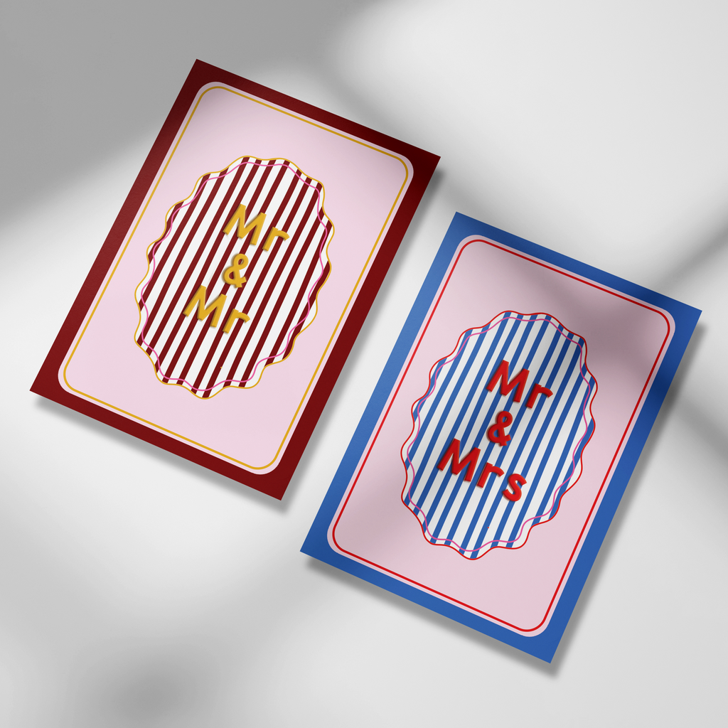 A6 Mr & Mr Embossed Card