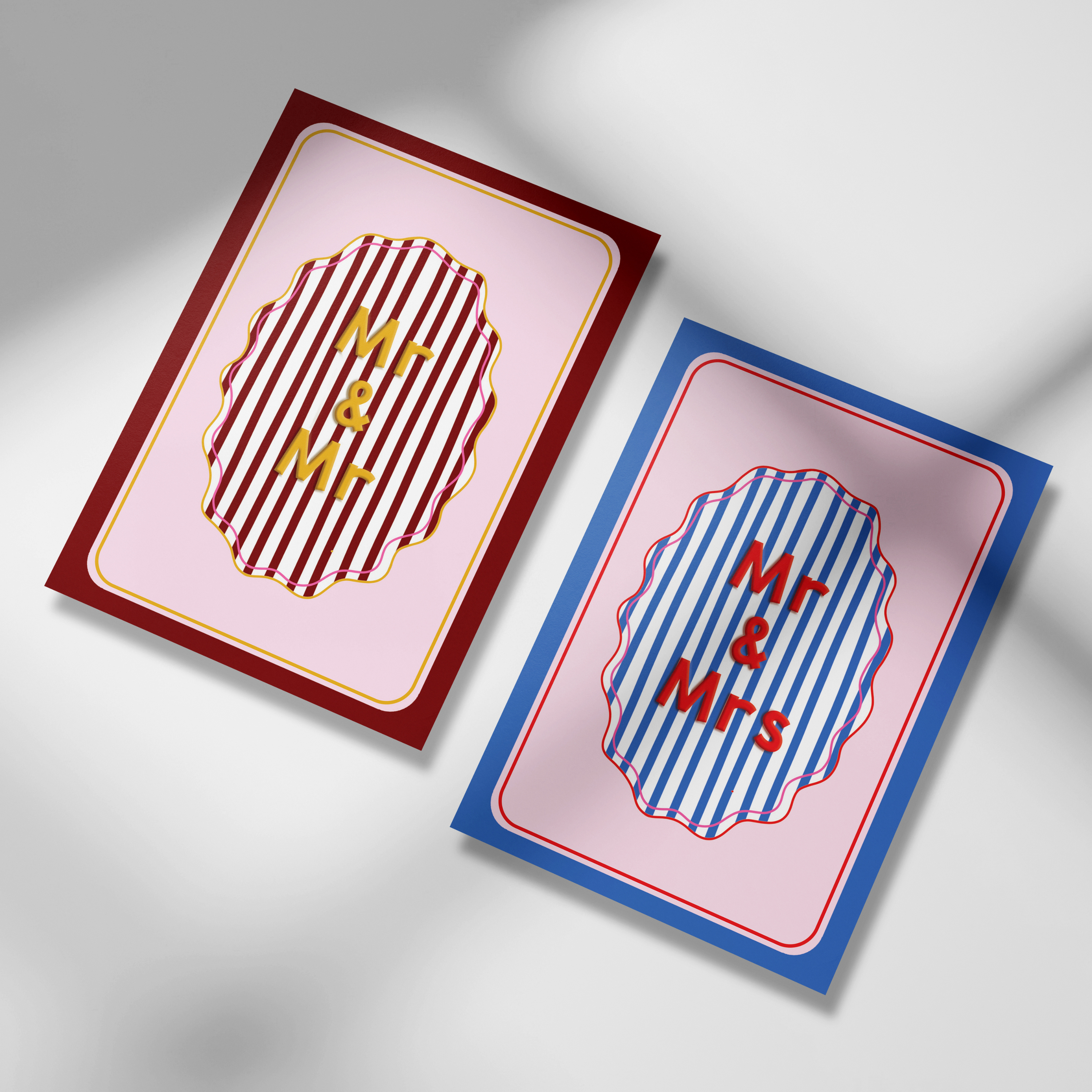 A6 Mr & Mr Embossed Card