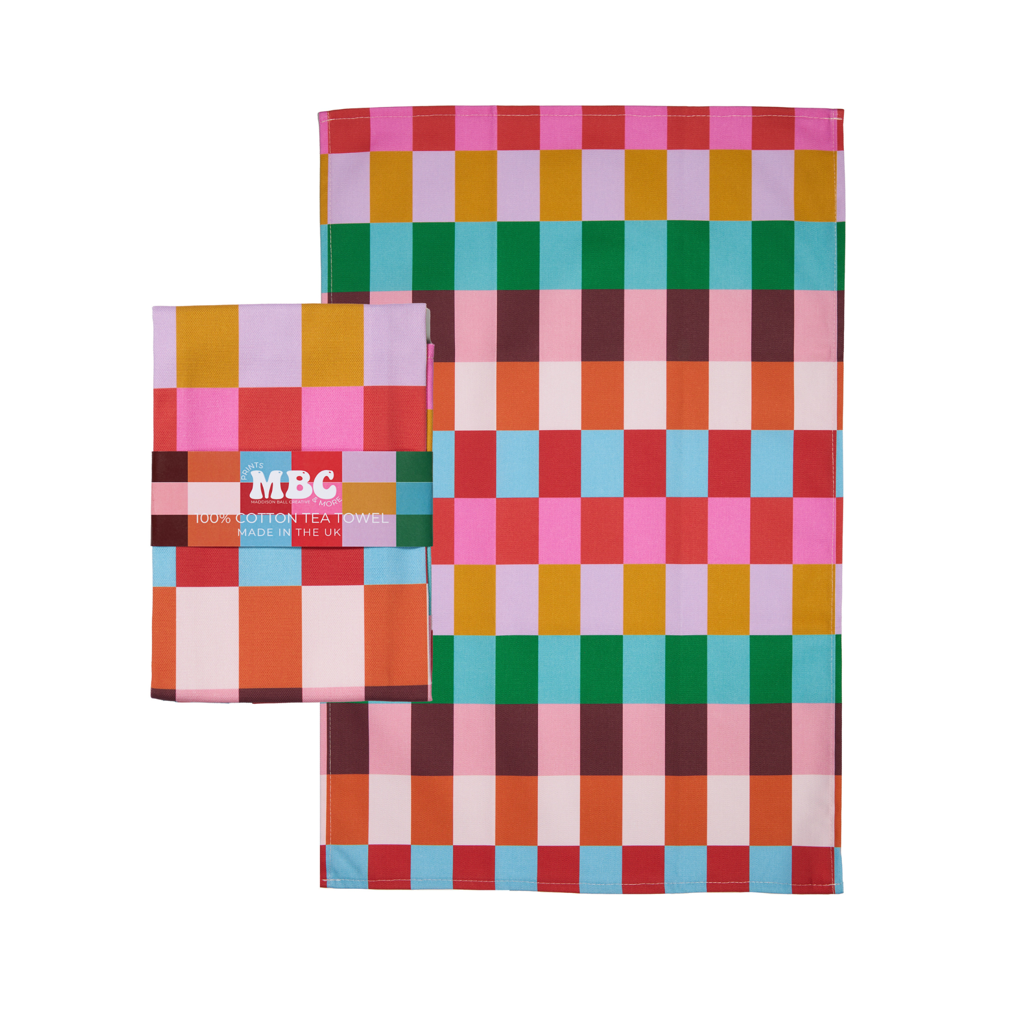 Christmas Multi Stripe Tea Towel