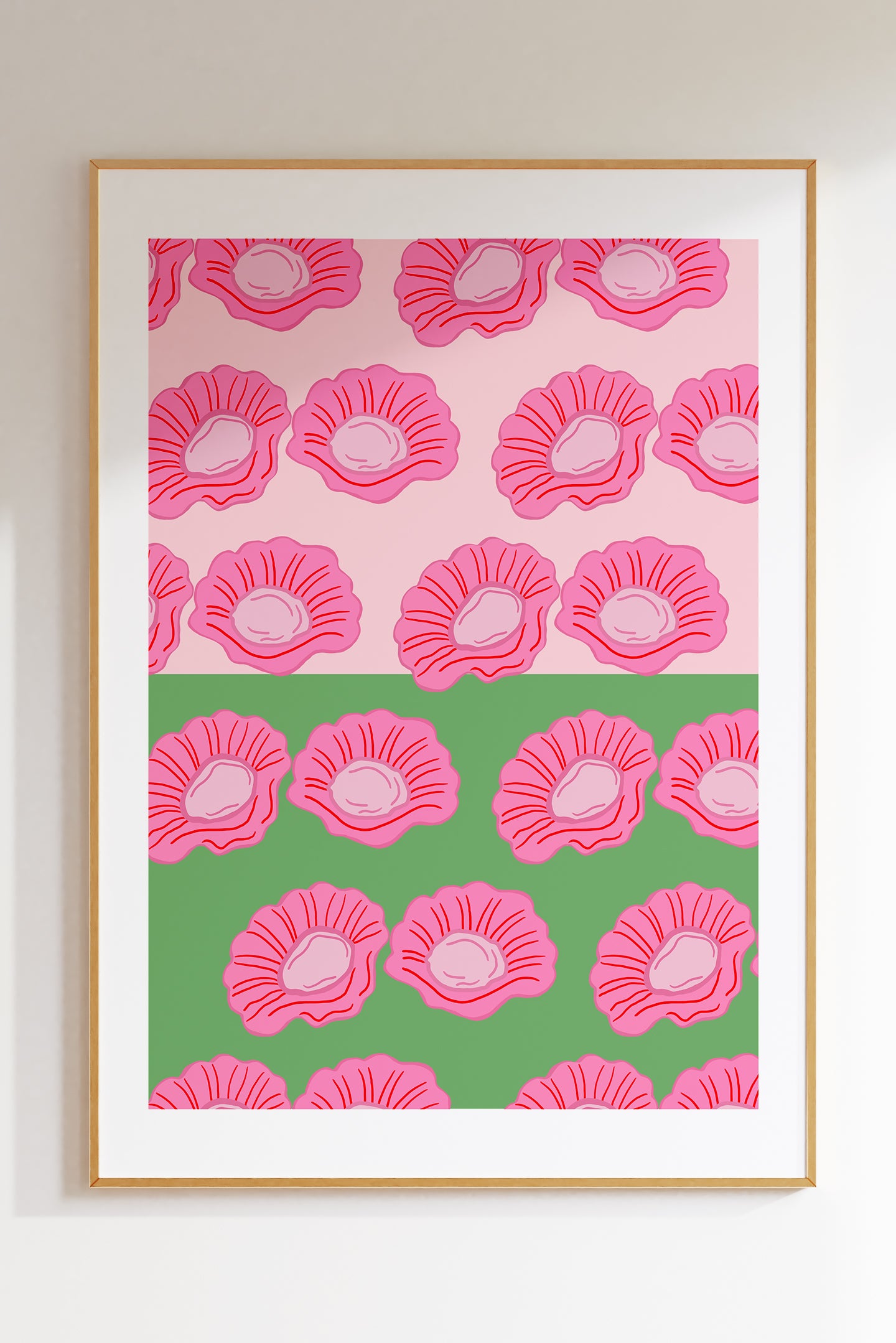 Clam Shell Repeat Pink & Green