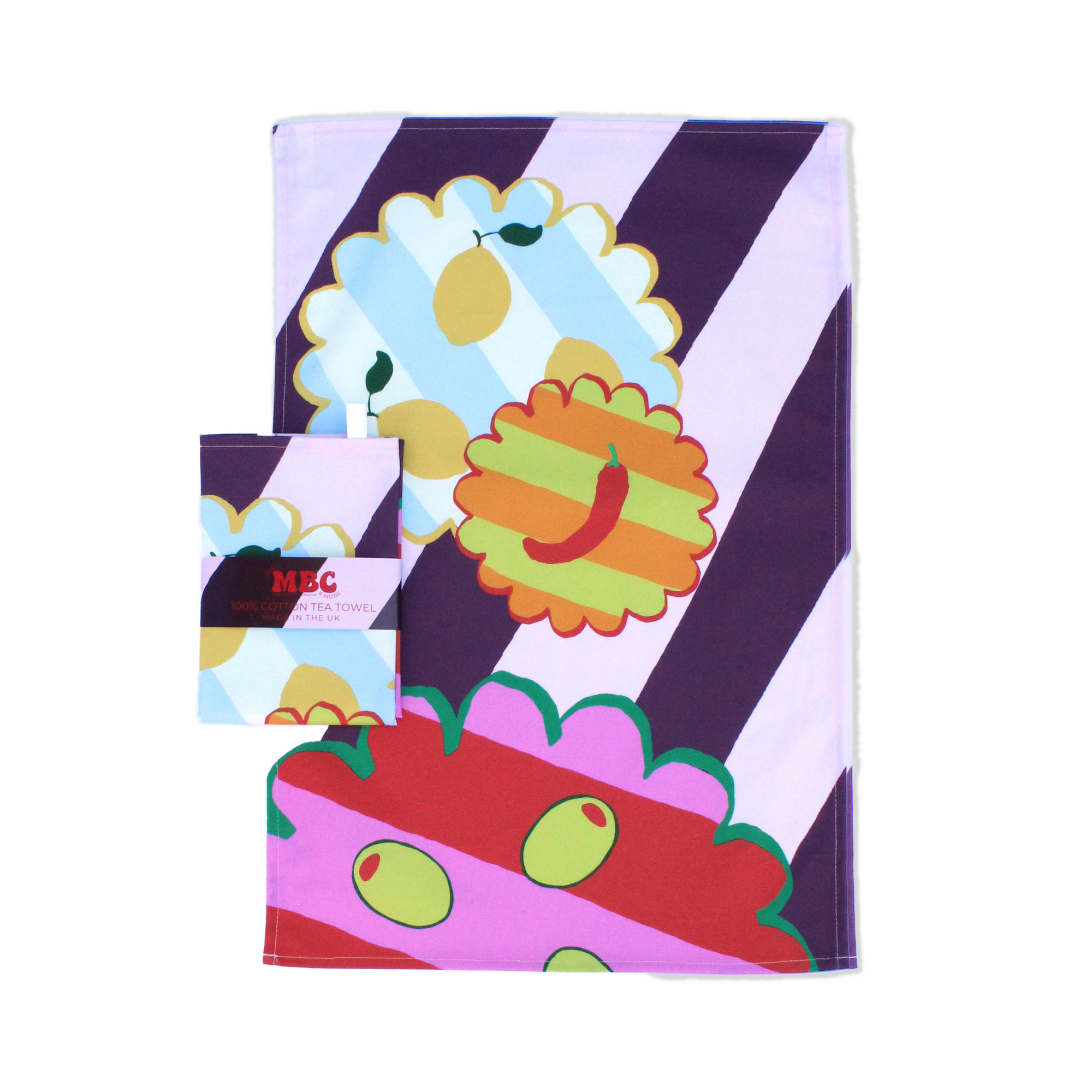 Olive Kitchen Print Tea Towel