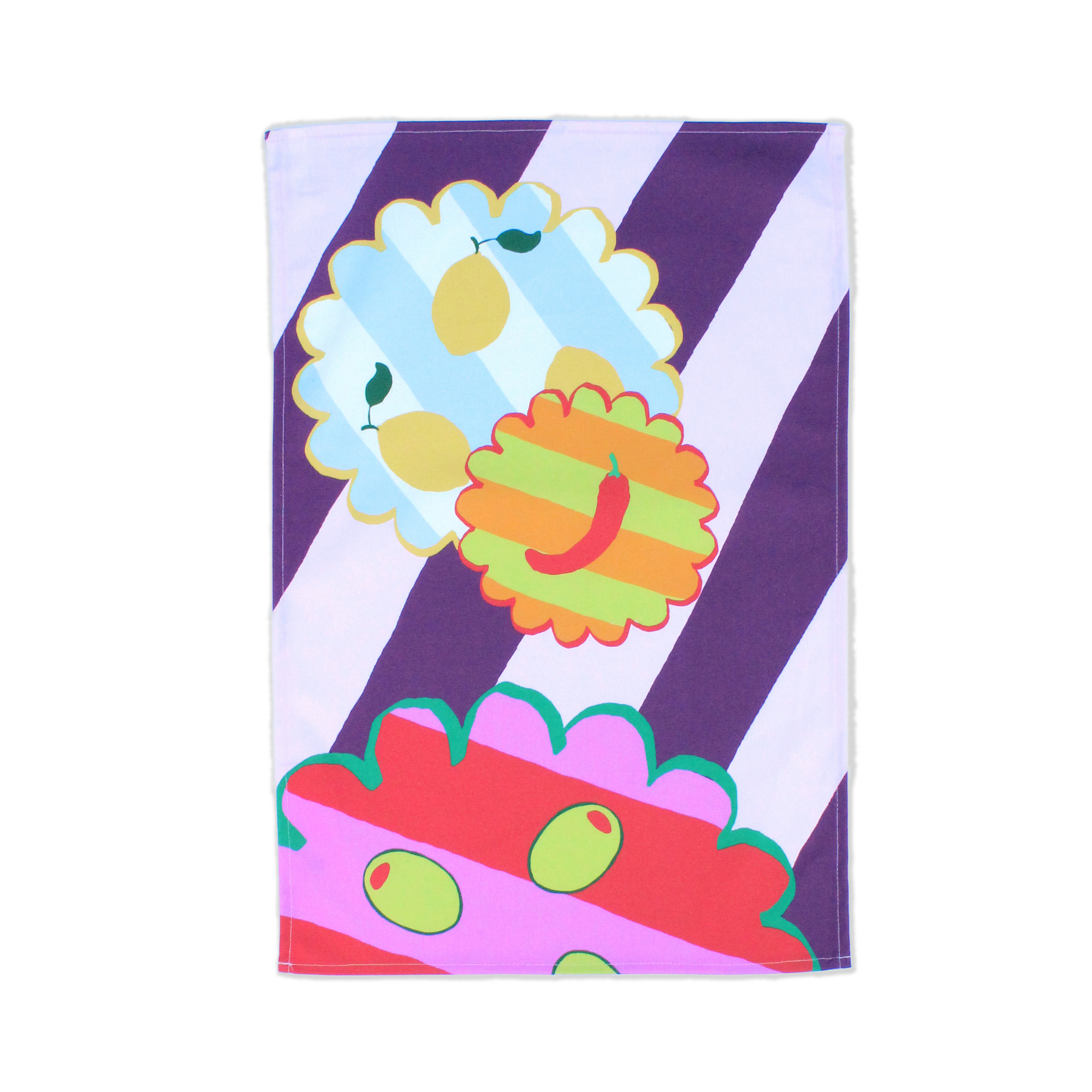 Olive Kitchen Print Tea Towel