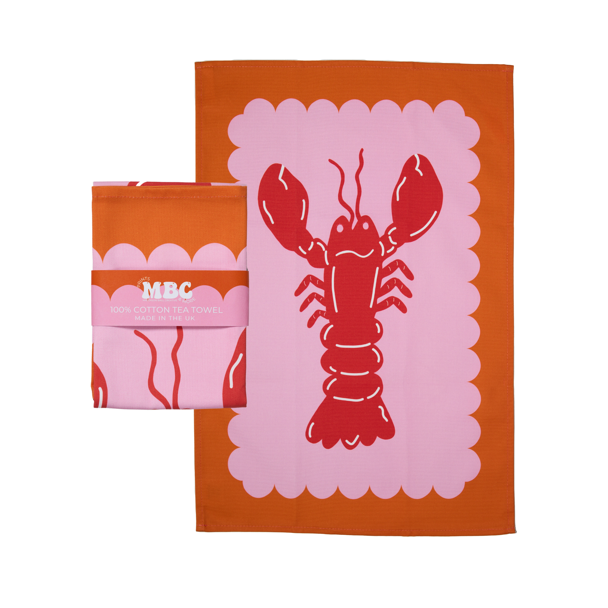 Lobster Scallop Tea Towel