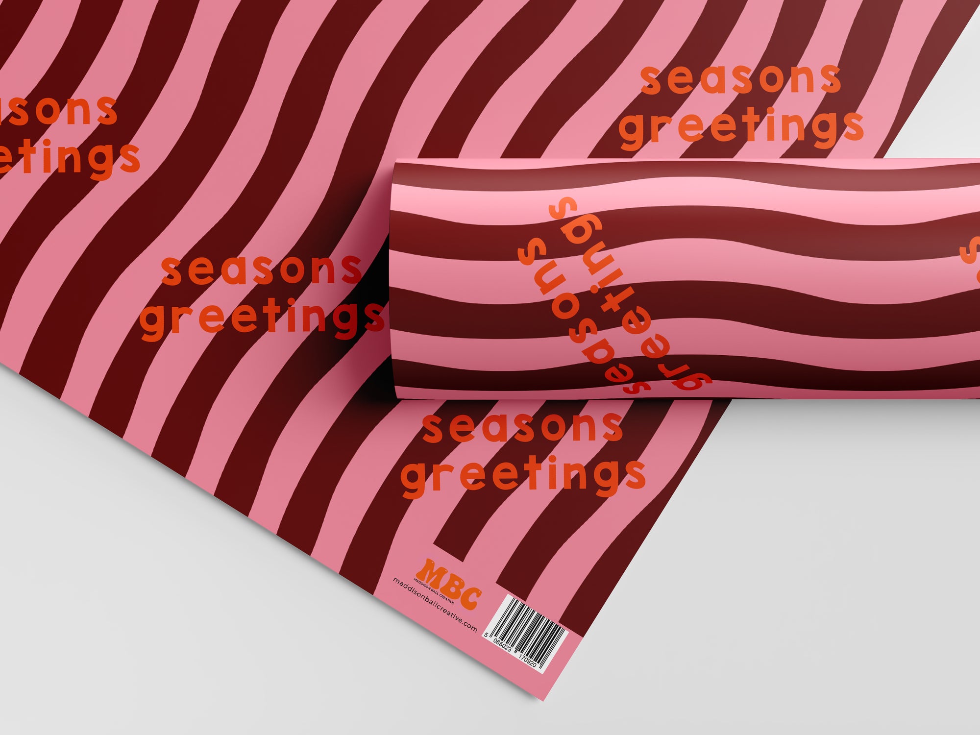 Pink & Maroon Happy Holidays Gift Wrap