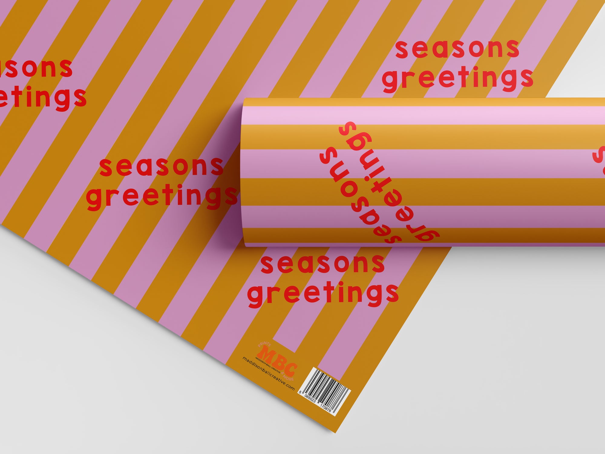 Mustard & Lilac Seasons Greetings Gift Wrap
