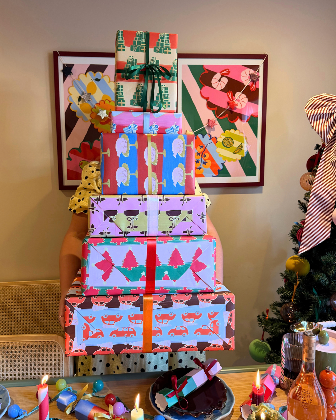 Mistletoe And Wine Gift Wrap Sheet