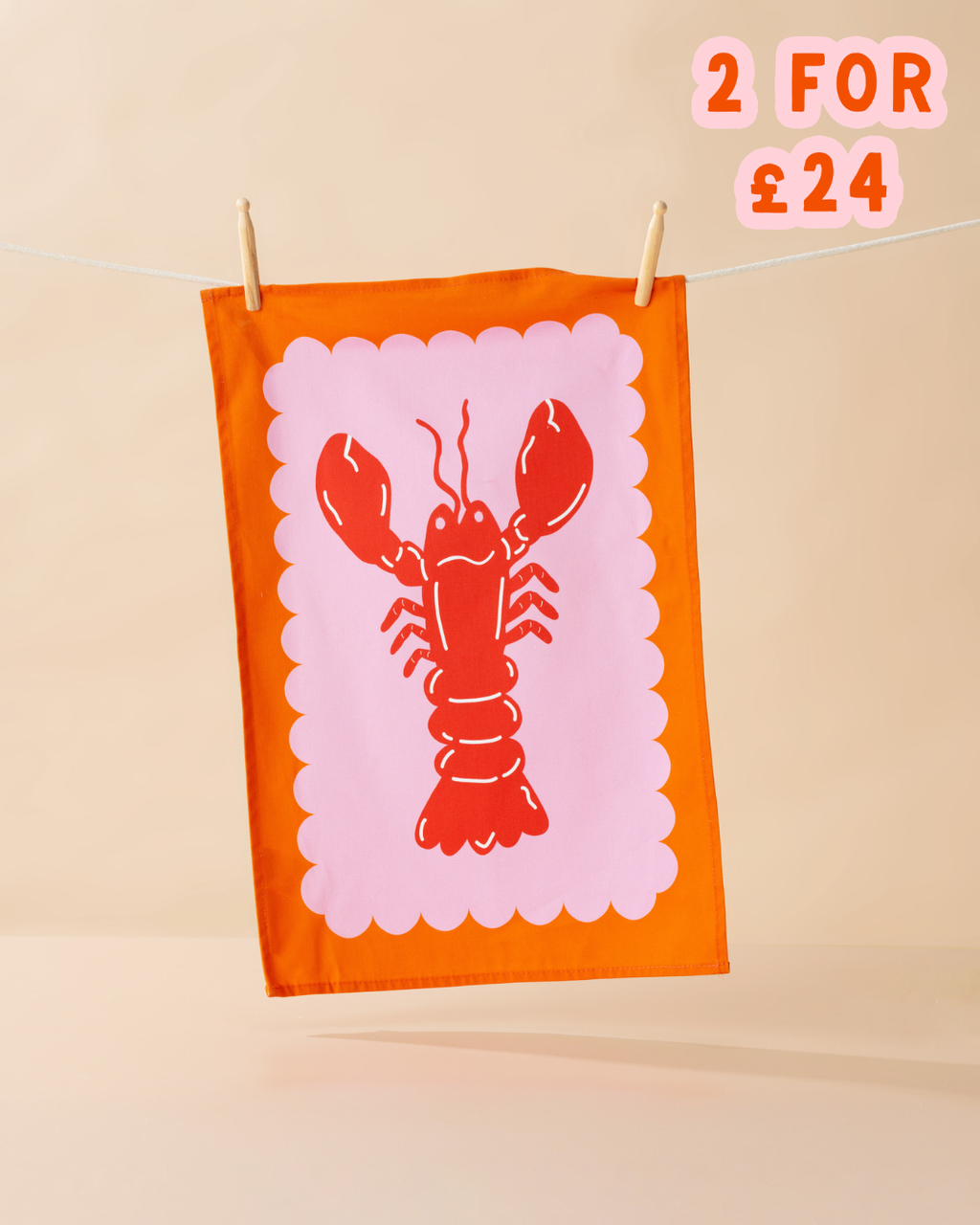 Lobster Scallop Tea Towel