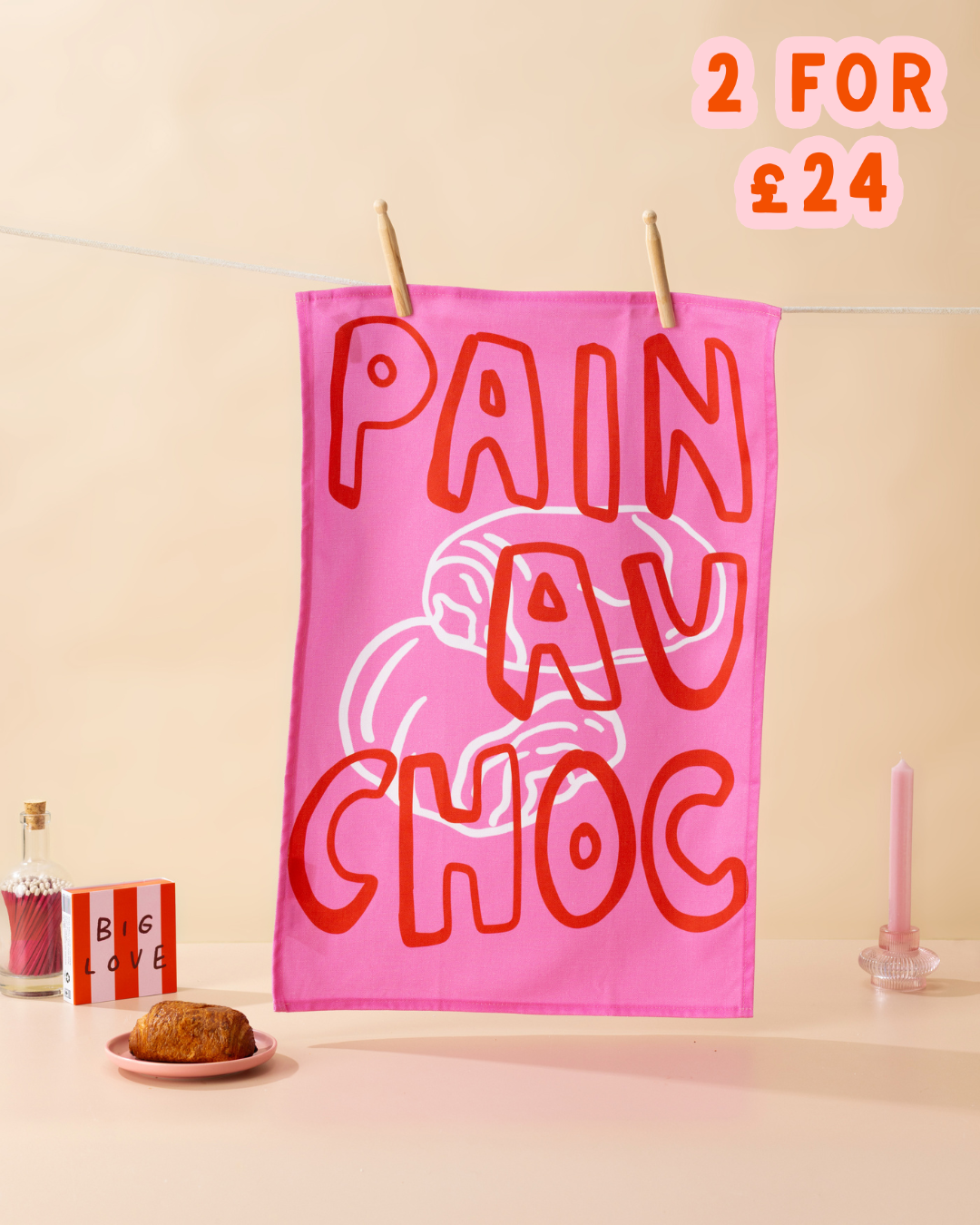 Pain Au Choc Tea Towel