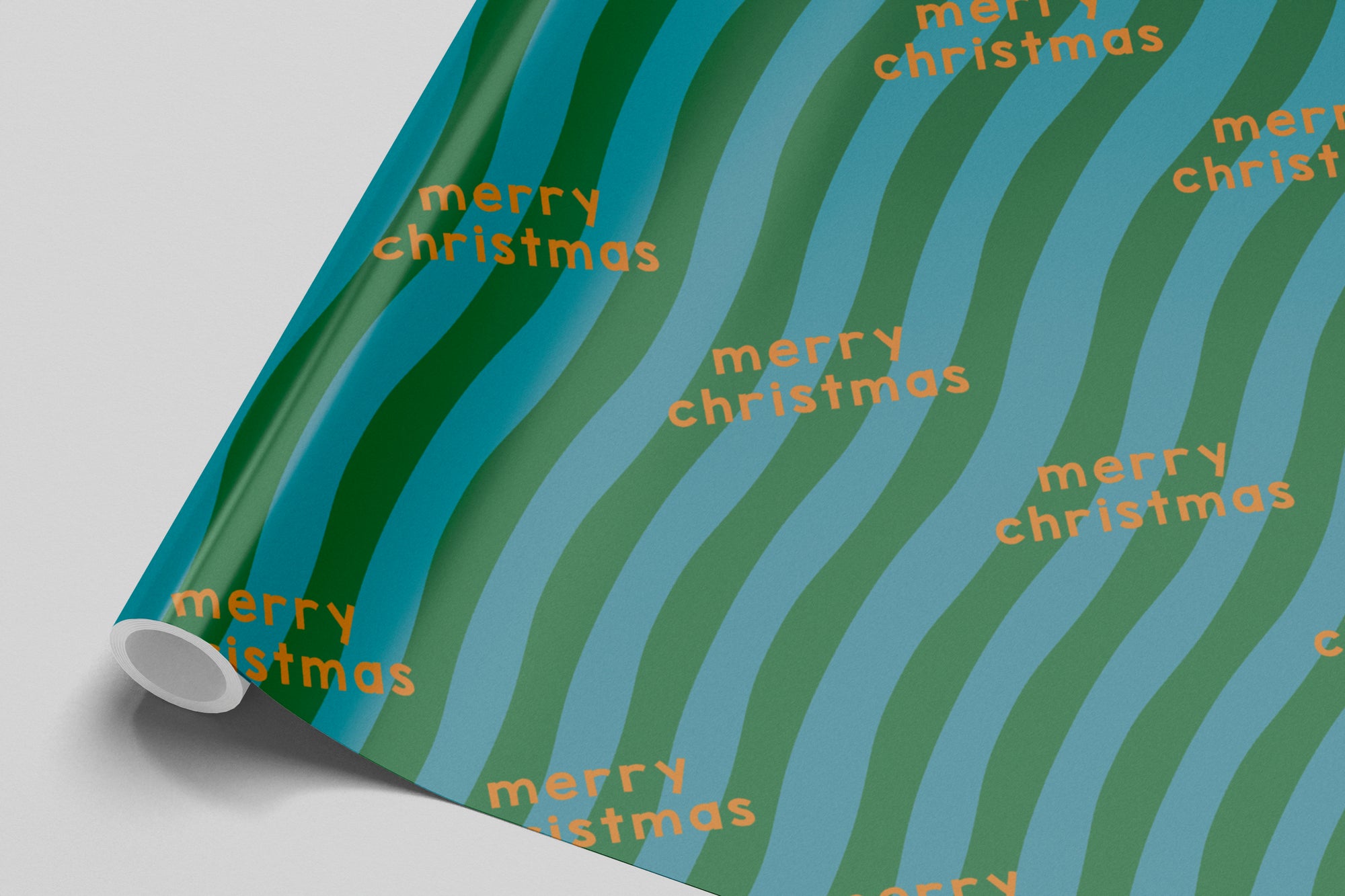 Blue & Green Merry Christmas Gift Wrap