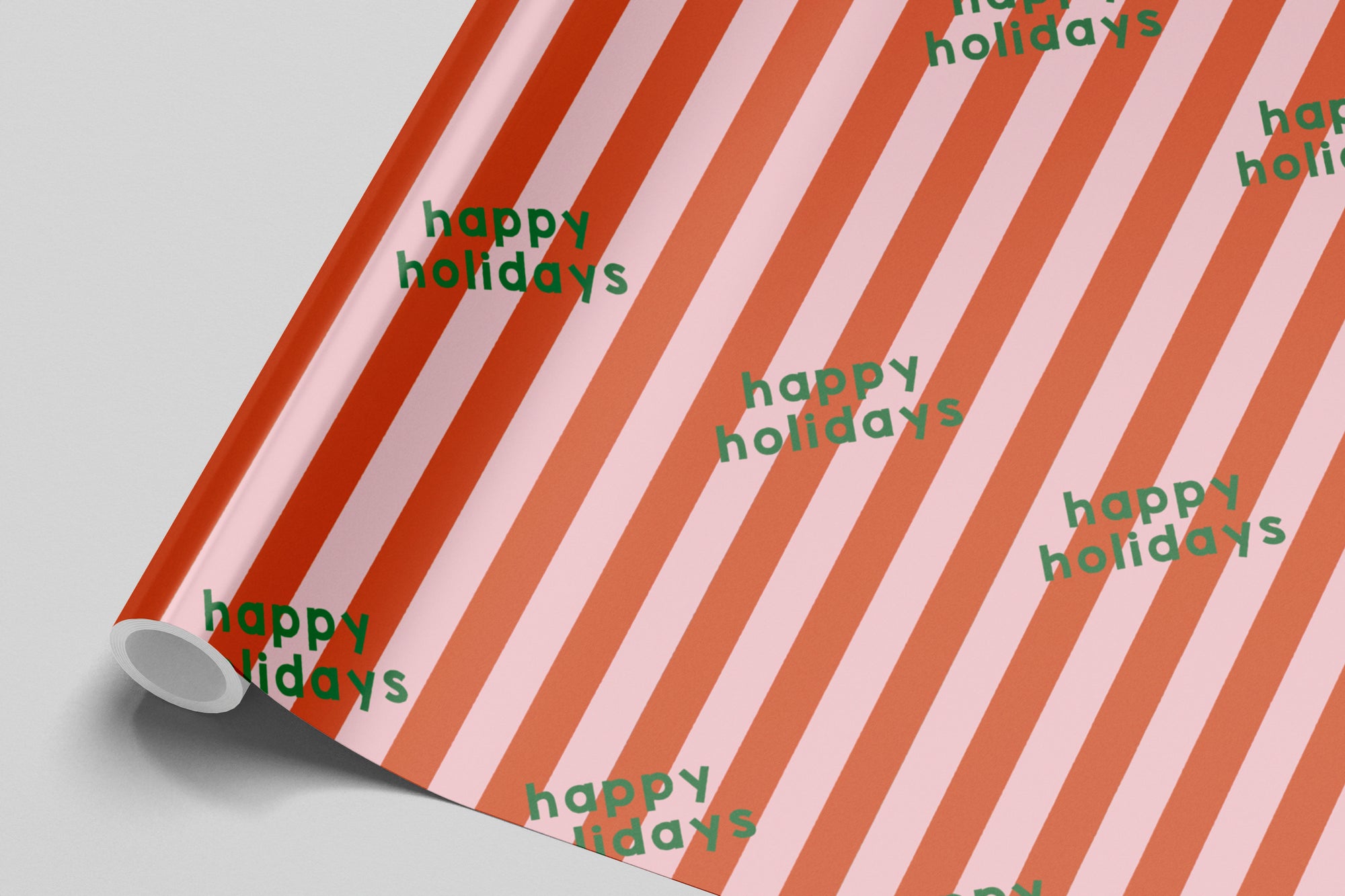 Peach & Orange Happy Holidays Gift Wrap