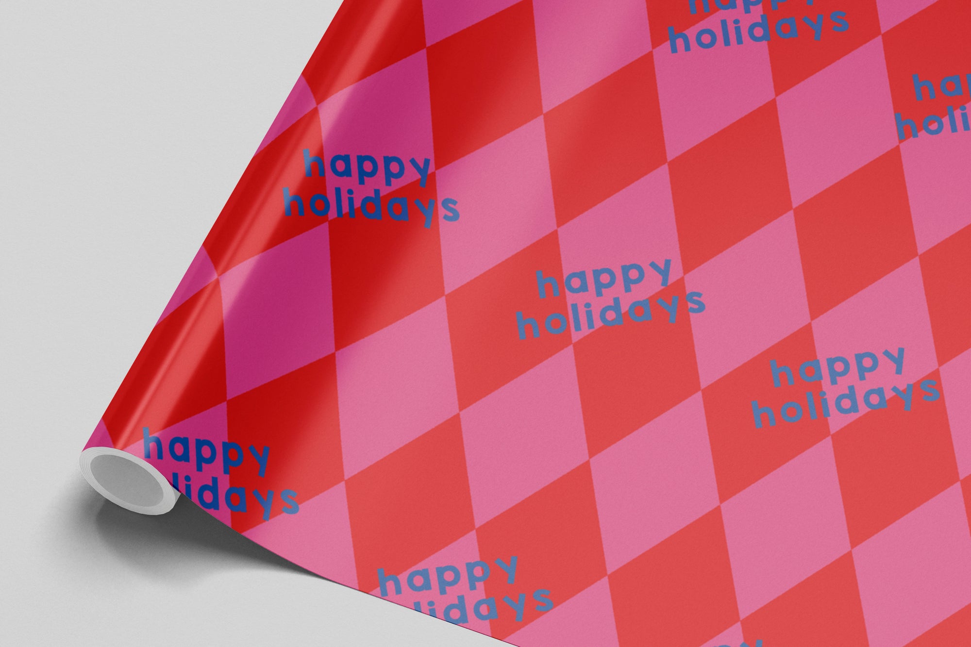Red & Pink Seasons Greetings Gift Wrap