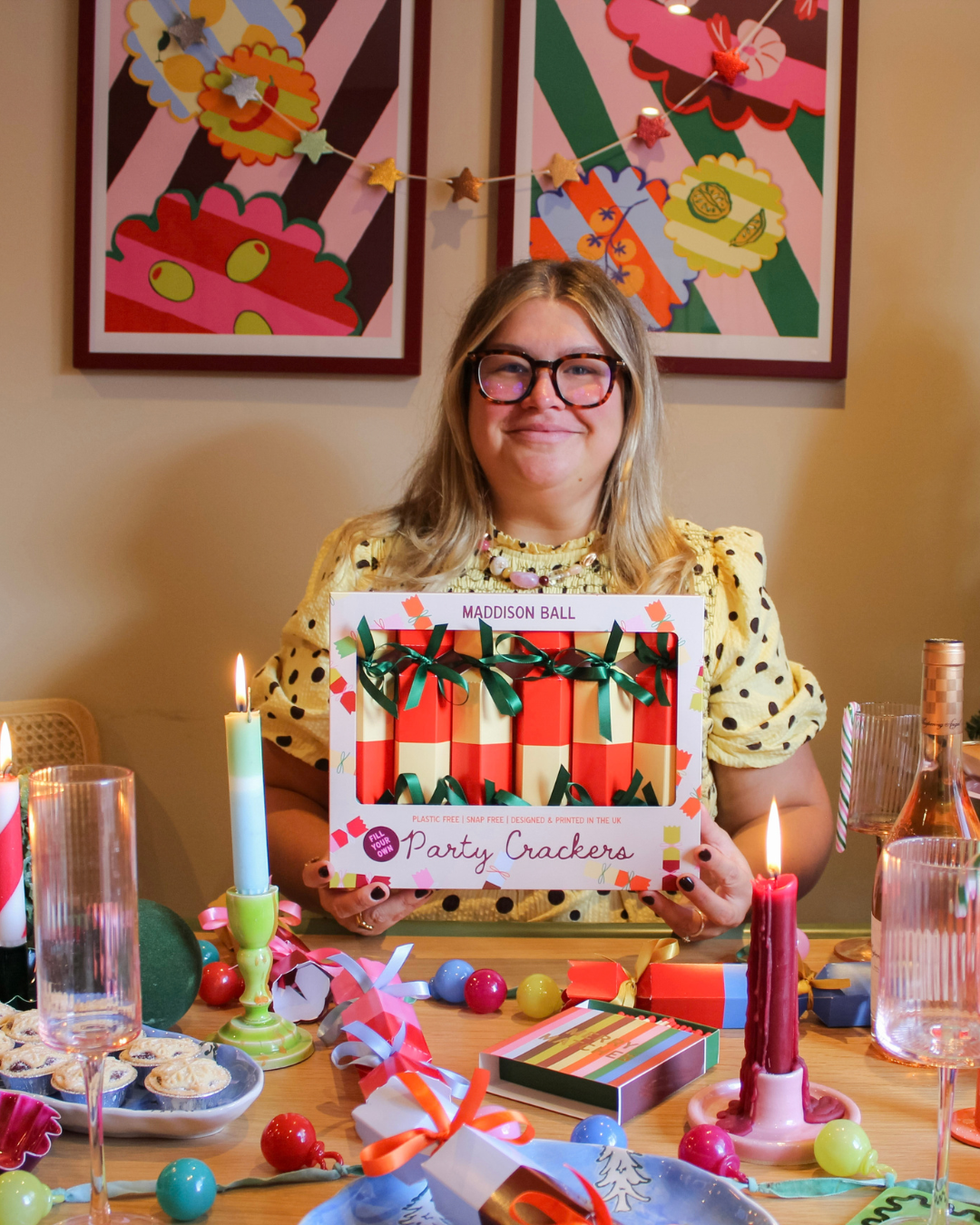Fill-Your-Own Yellow & Orange Christmas Crackers