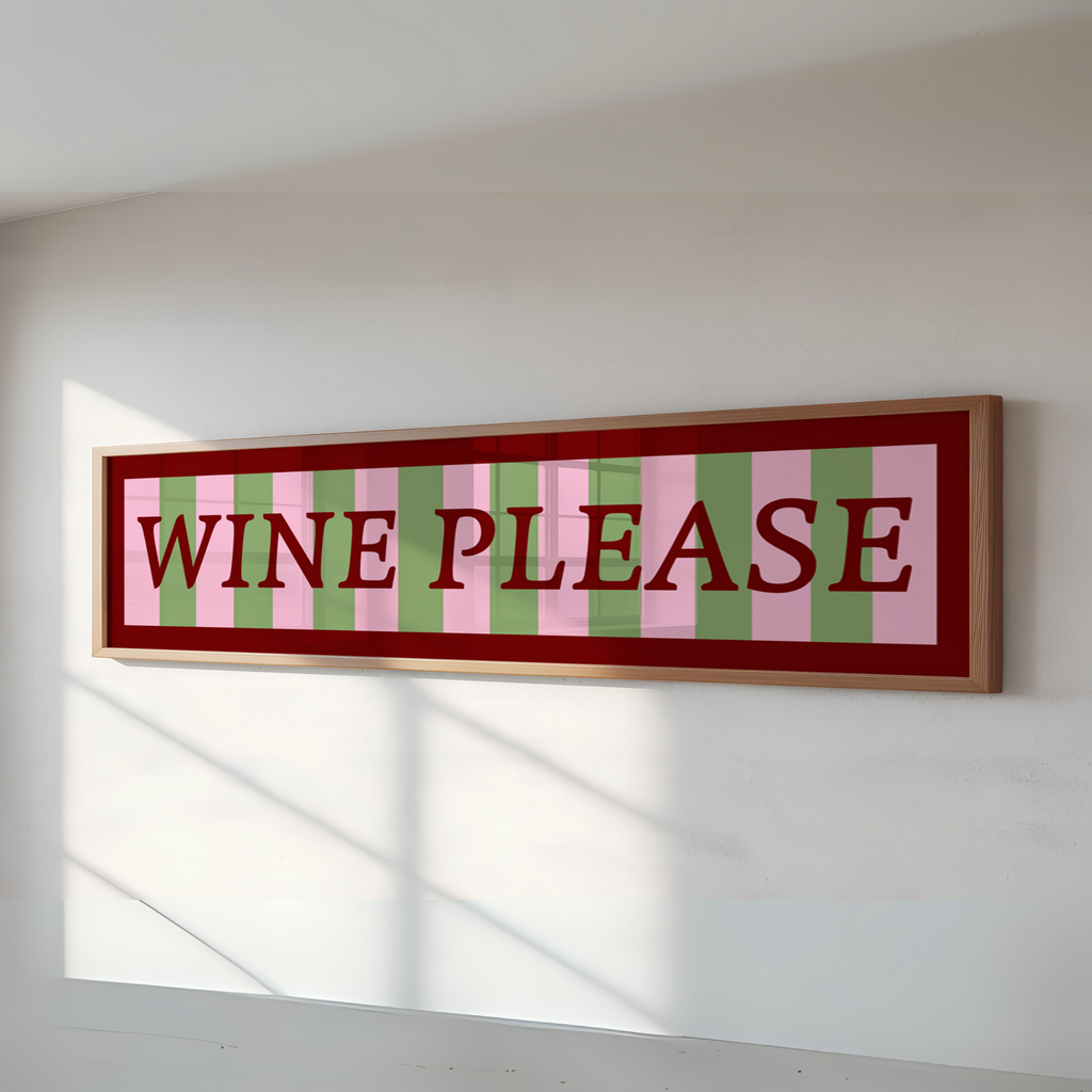 Wine Please Panoramic Framed Print