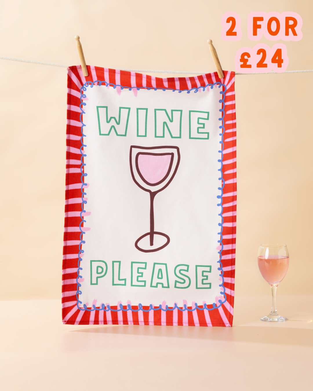Wine Please Tea Towel