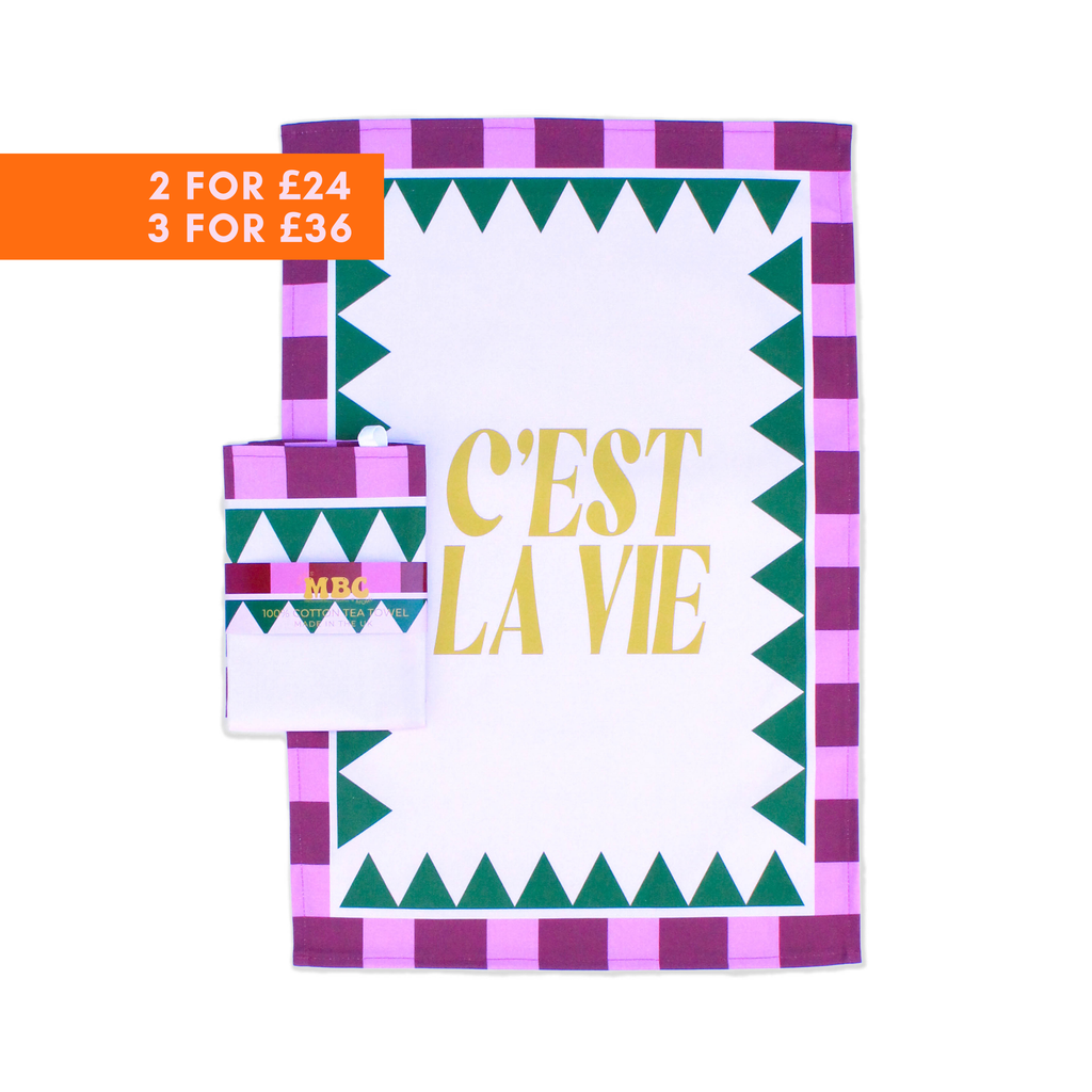 C'est La Vie Tea Towel