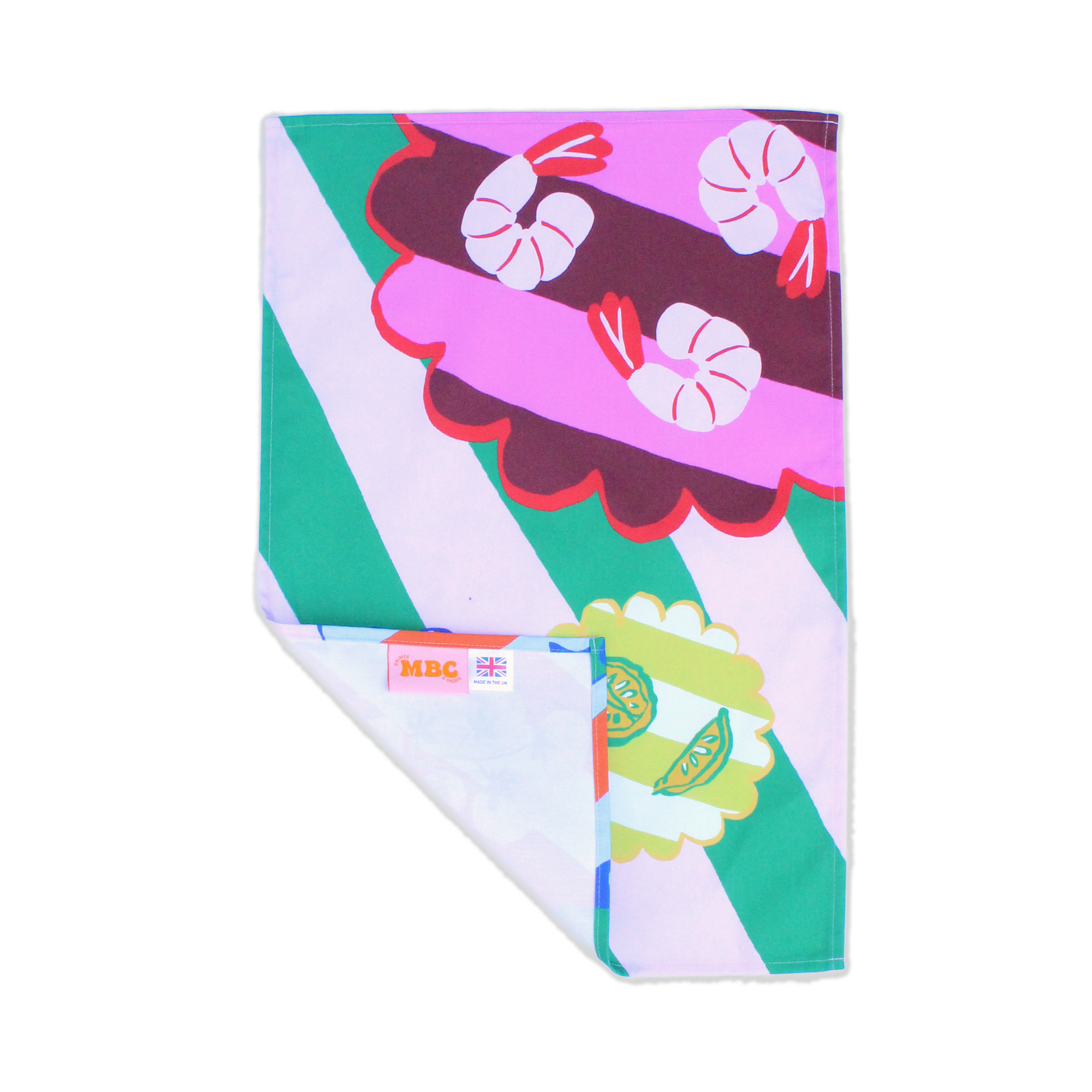 Prawn Kitchen Print Tea Towel