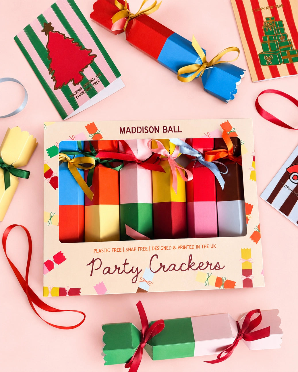 Fill-Your-Own Multicoloured Christmas Crackers
