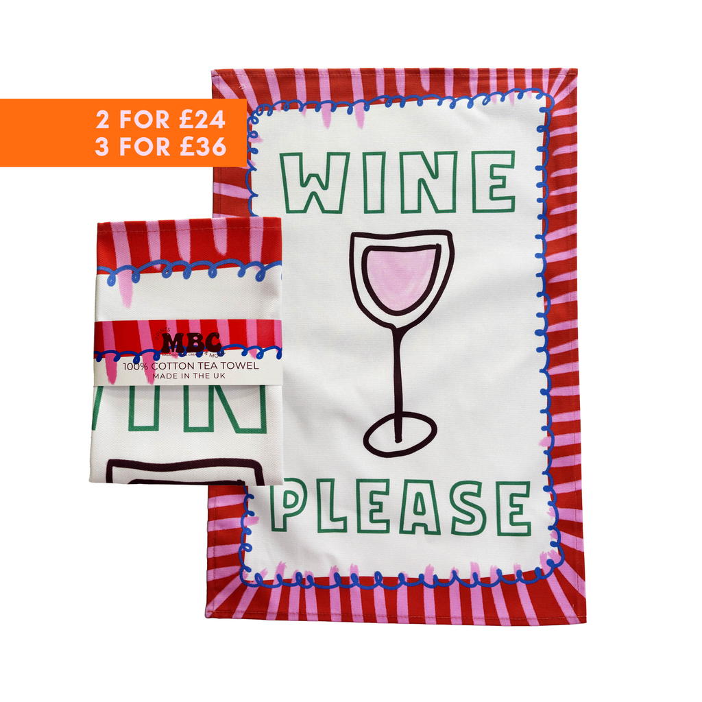 Wine Please Tea Towel