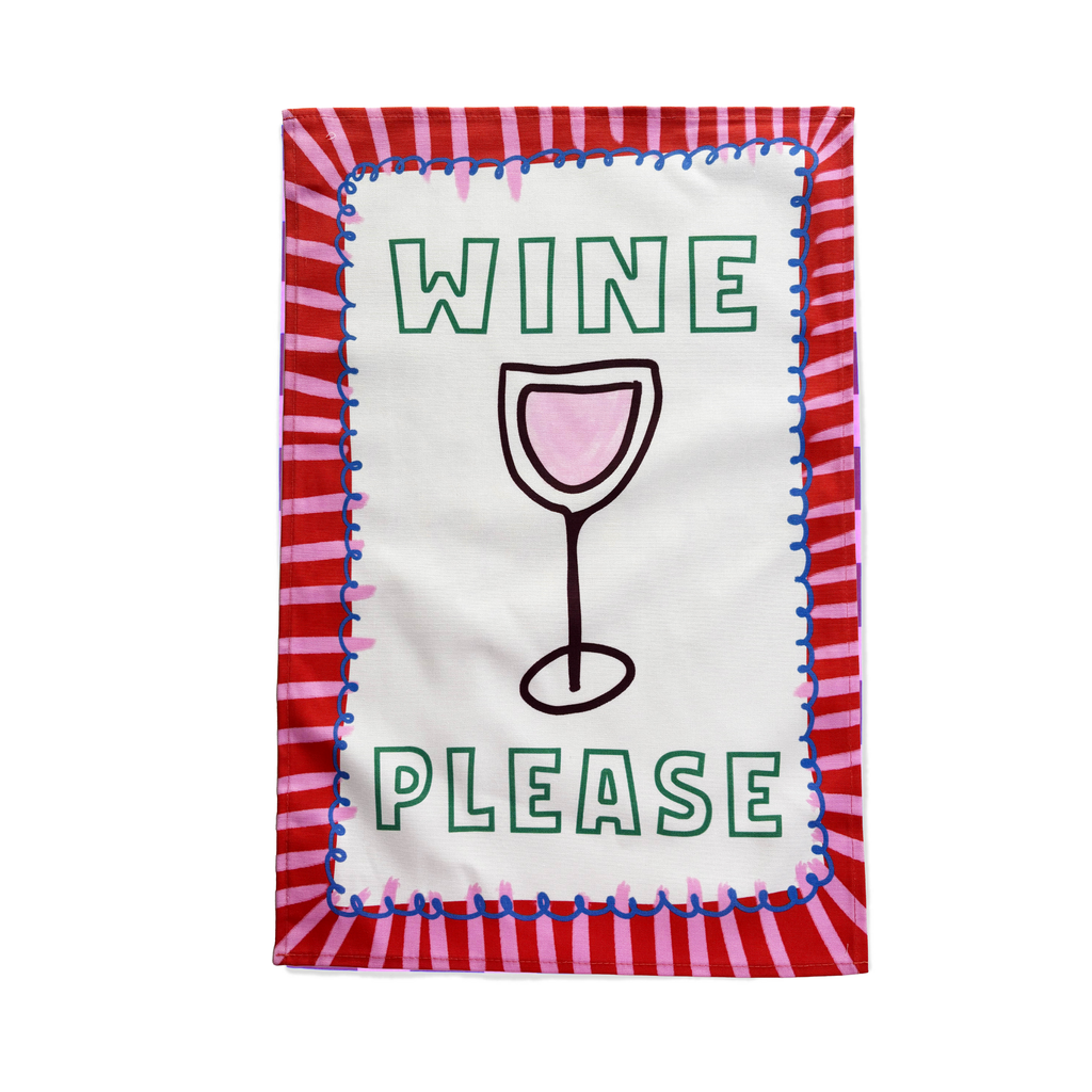 Wine Please Tea Towel