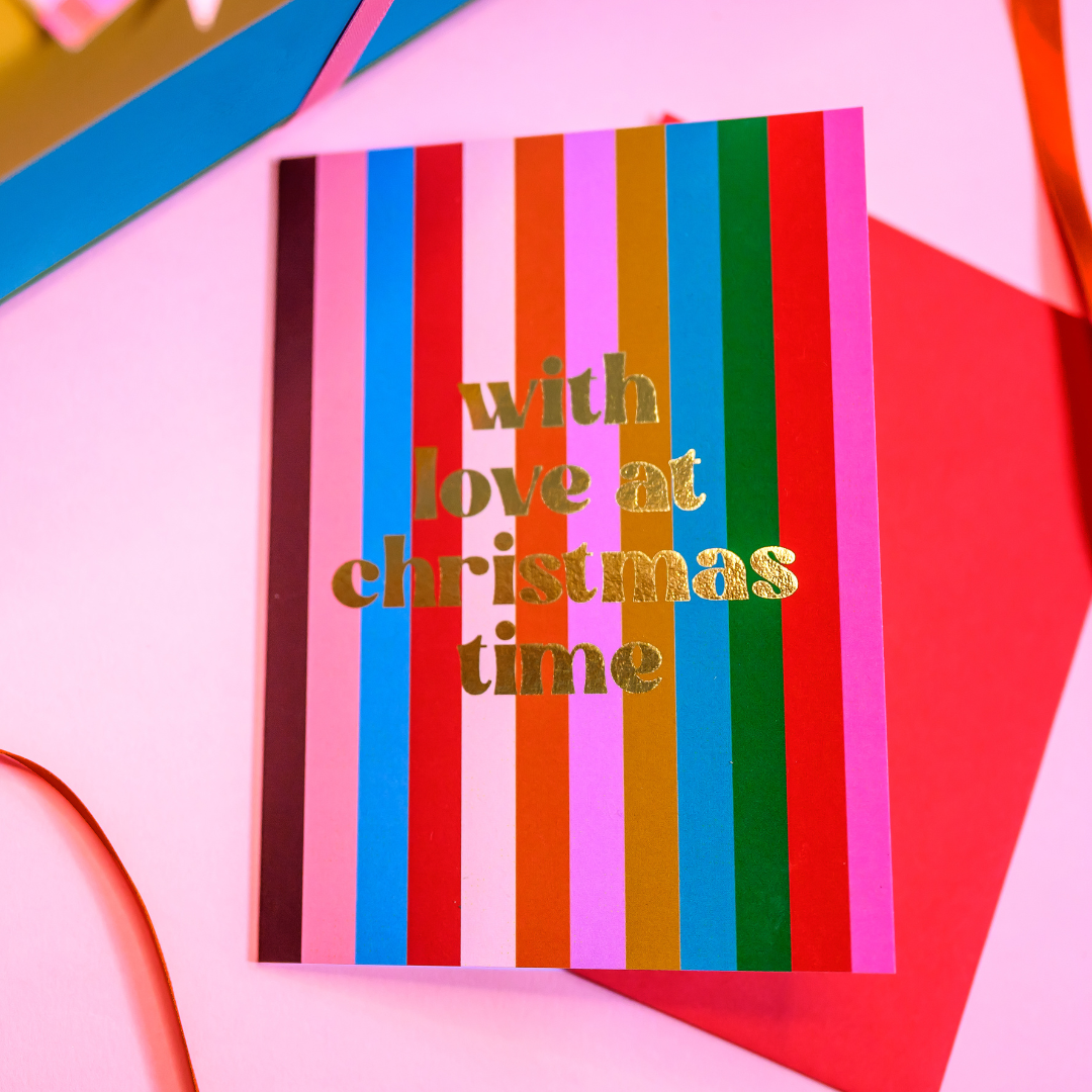 A6 Foil 'With Love At Christmas Time' Christmas Card