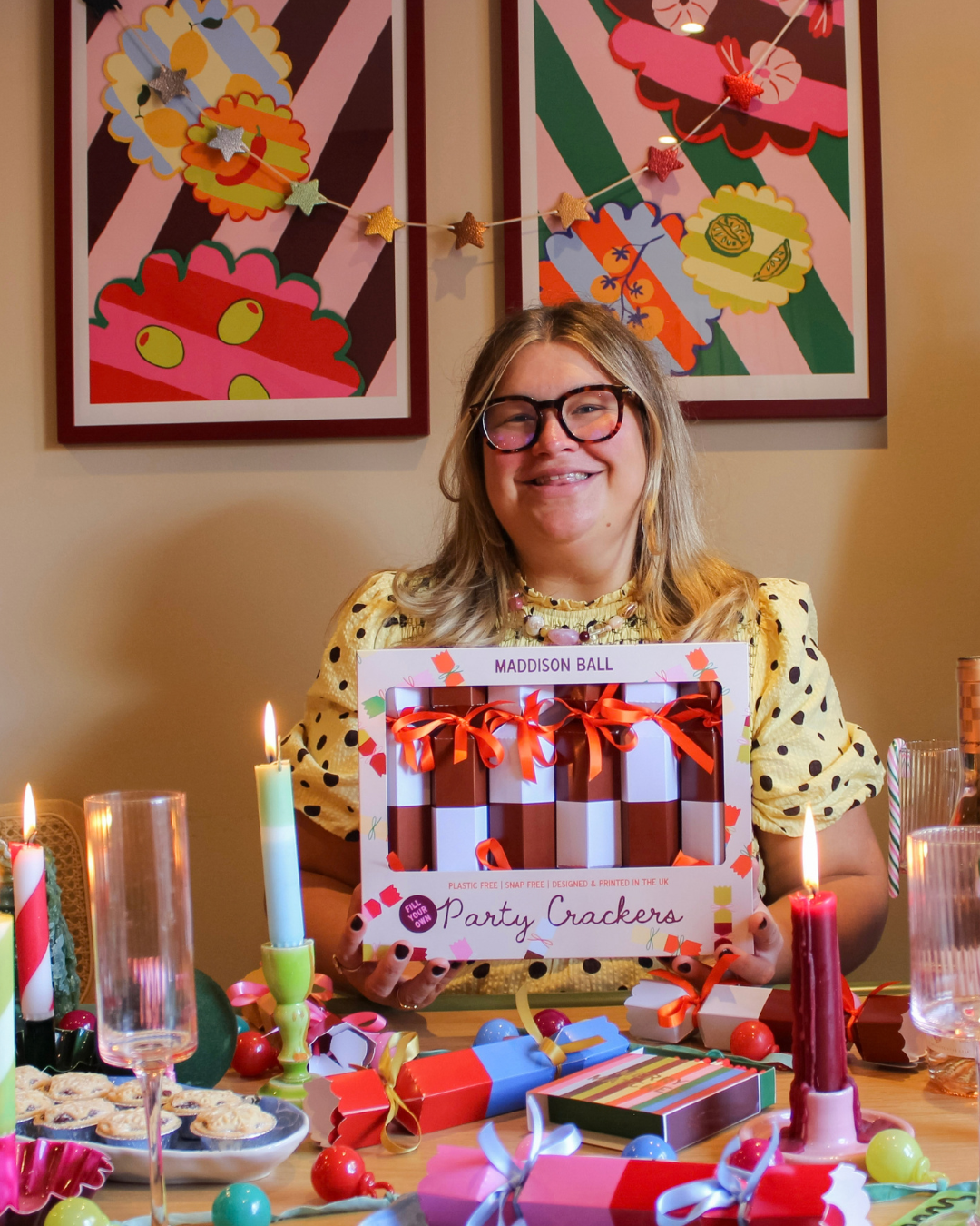 Fill-Your-Own Brown & Blue Christmas Crackers
