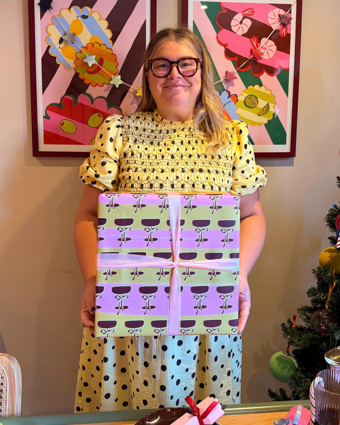 Mistletoe And Wine Gift Wrap Sheet