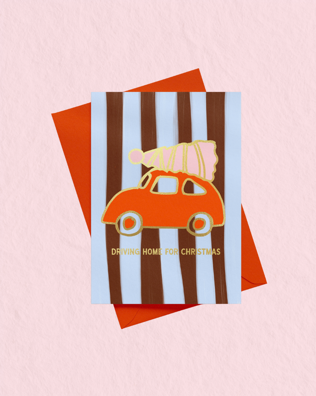 Driving Home For Christmas Gold Foil Card
