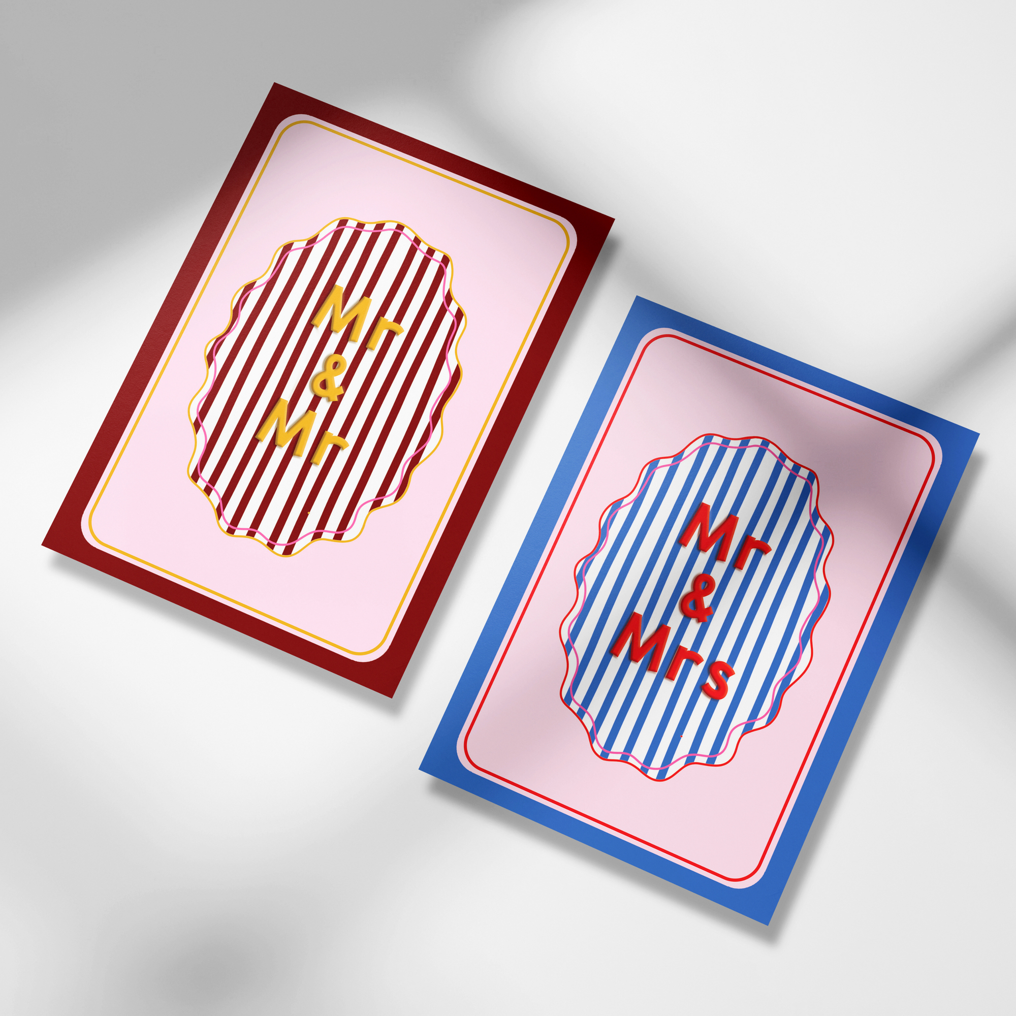 A6 Mr & Mrs Embossed Card