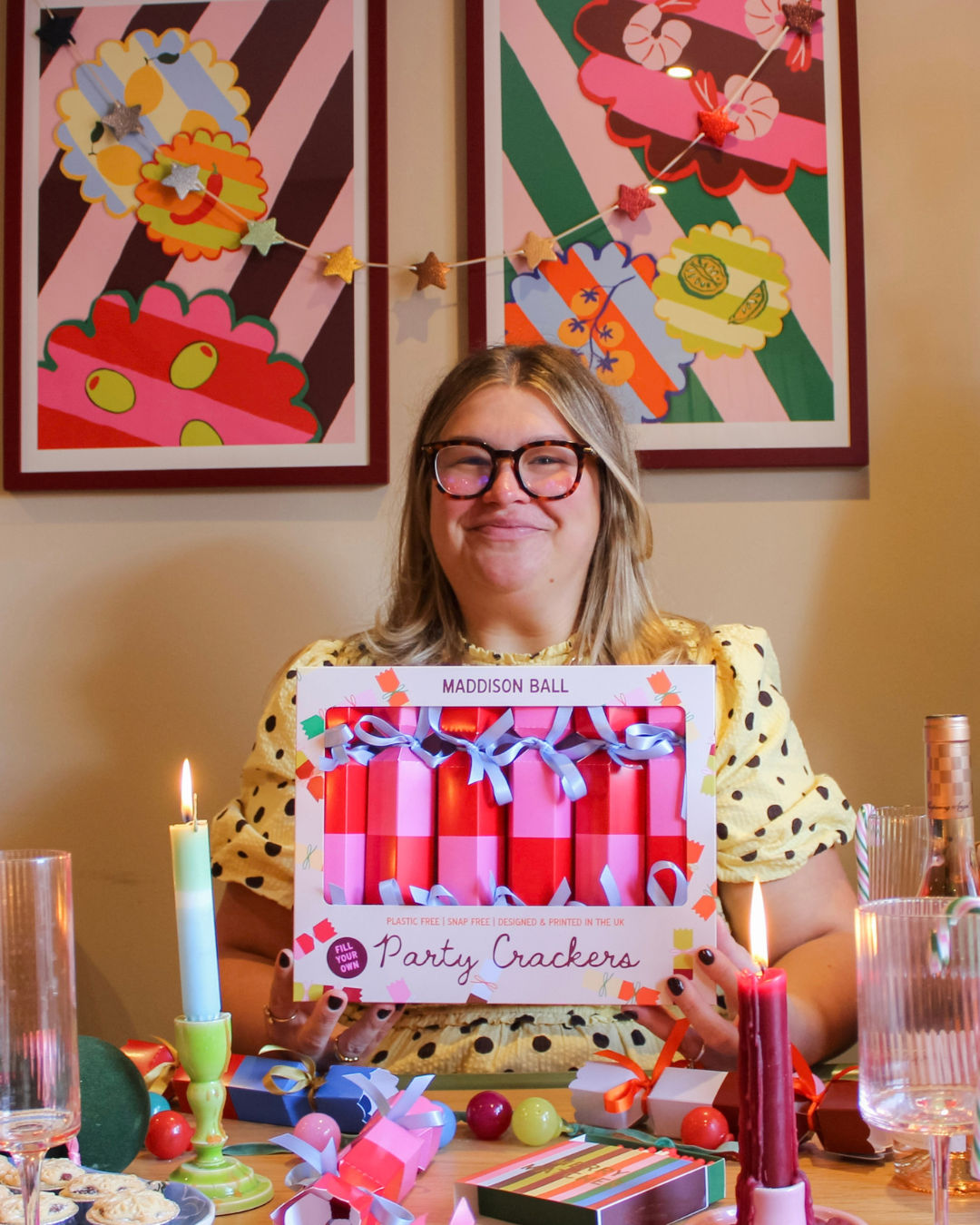 Fill-Your-Own Pink & Red Christmas Crackers