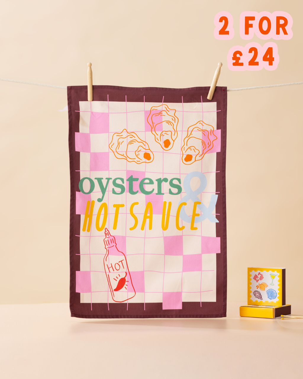 Oysters & Hot Sauce Tea Towel