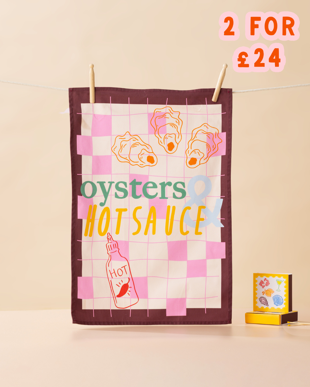Oysters & Hot Sauce Tea Towel