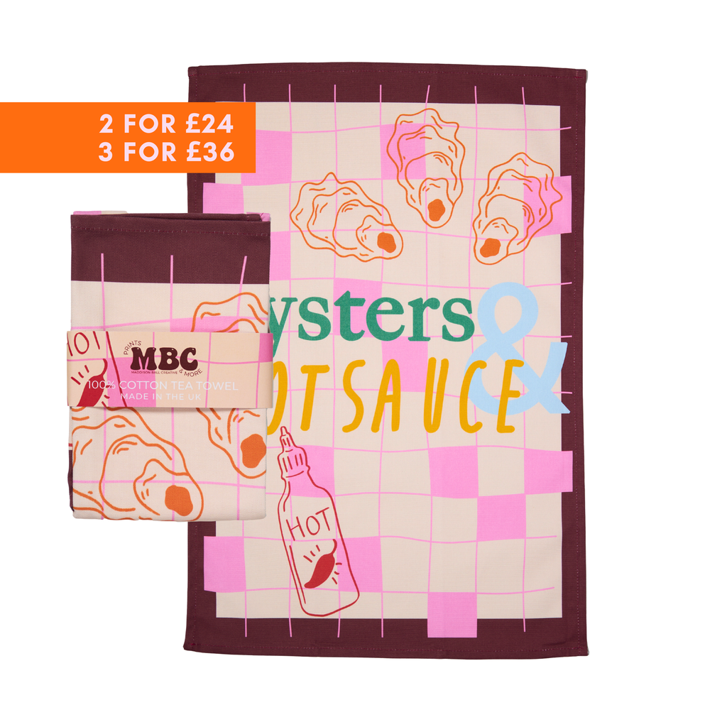 Oysters & Hot Sauce Tea Towel