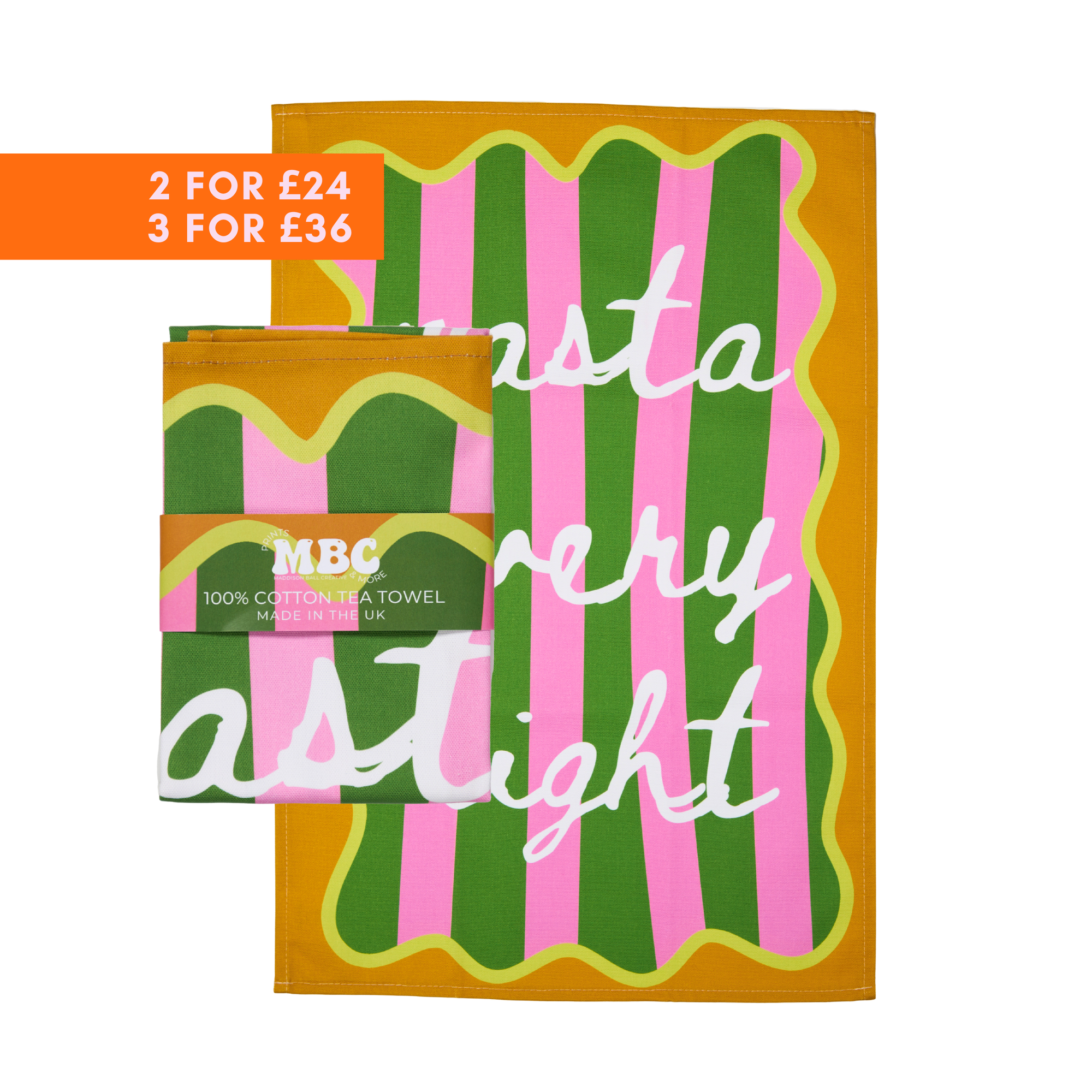 Pasta Every Night Tea Towel