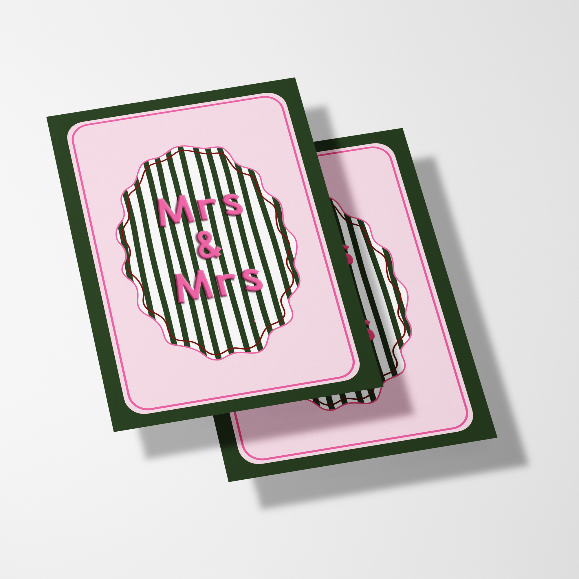 A6 Mrs & Mrs Embossed Card