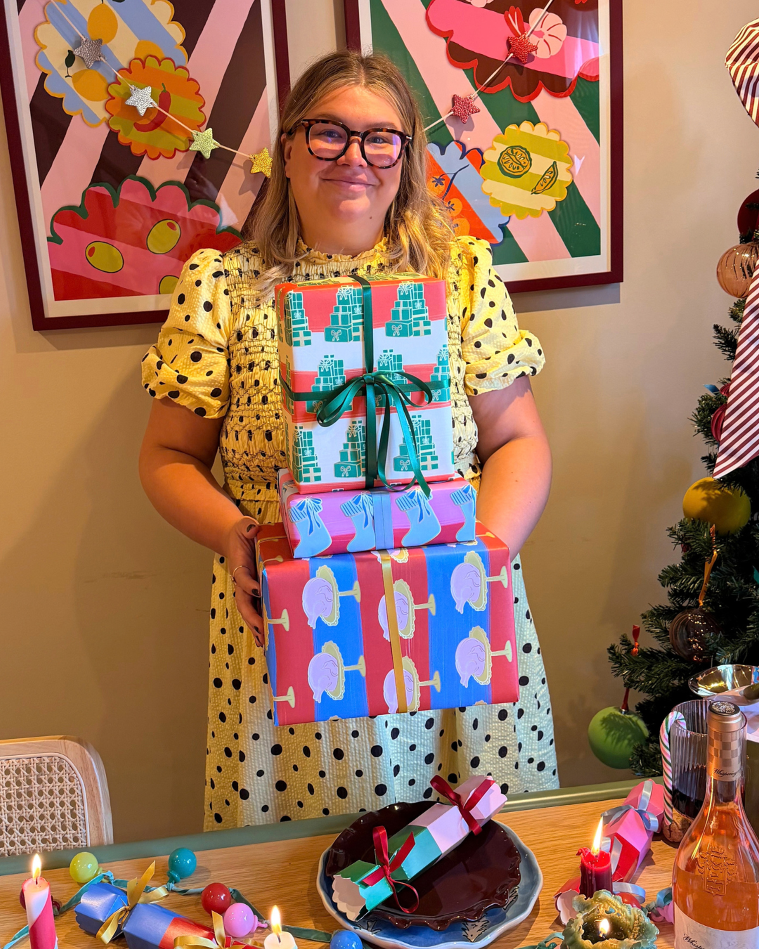 Christmas Present Stack Gift Wrap Sheet