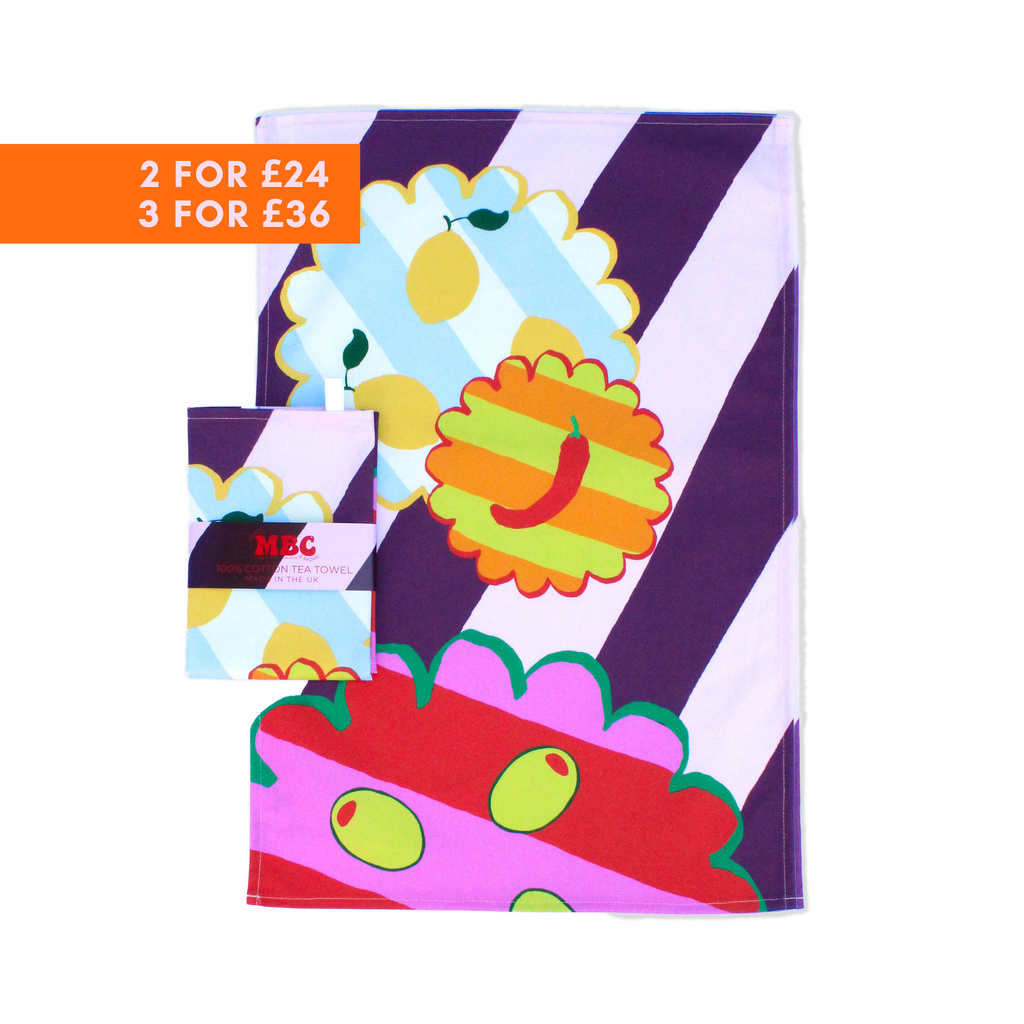 Olive Kitchen Print Tea Towel