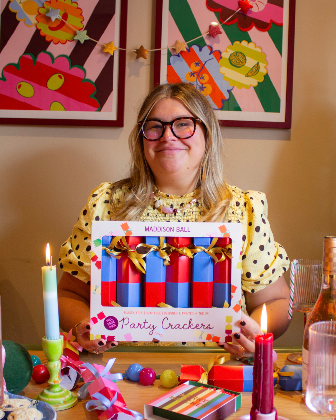 Fill-Your-Own Blue & Rust Christmas Crackers