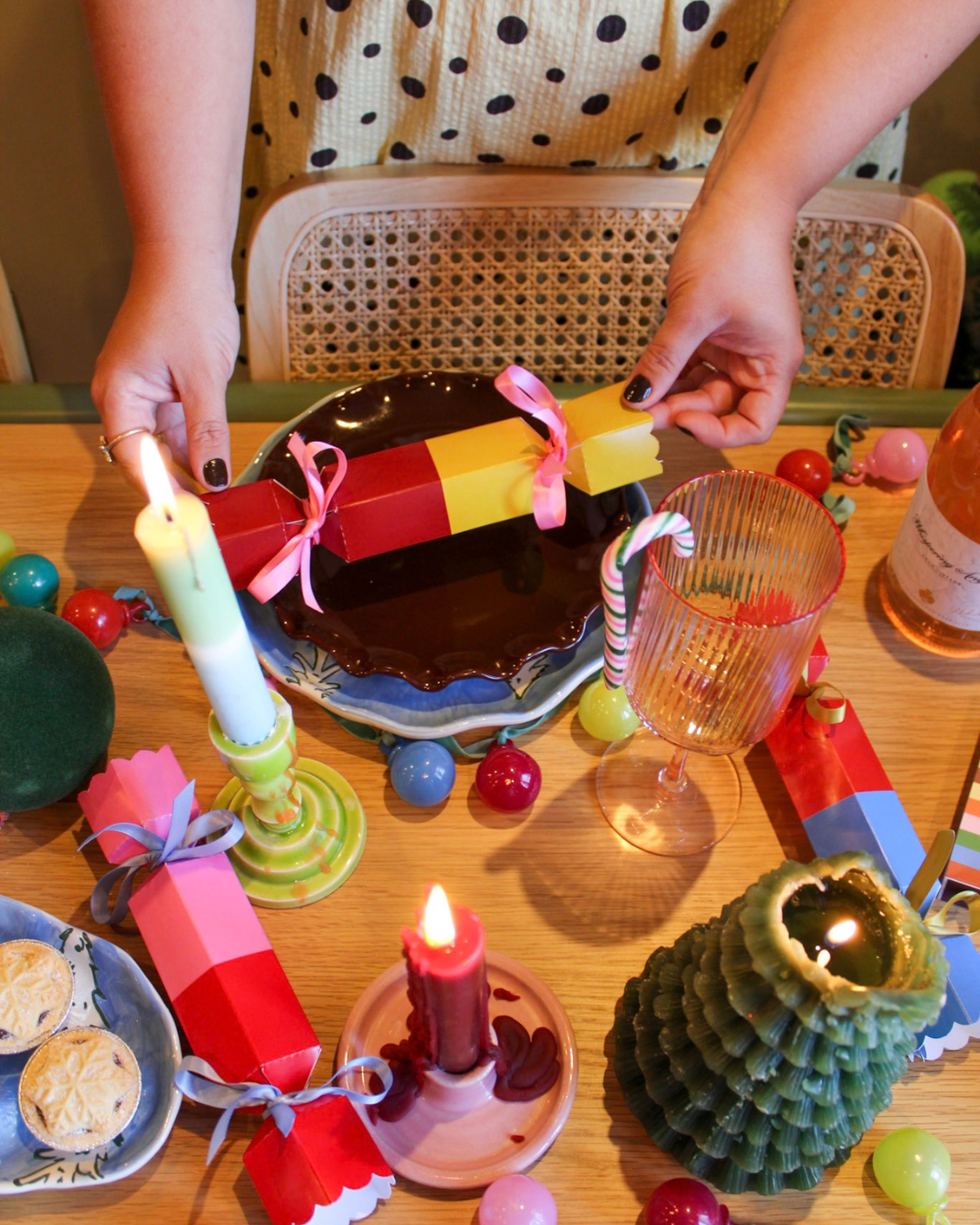 Fill-Your-Own Pink & Red Christmas Crackers