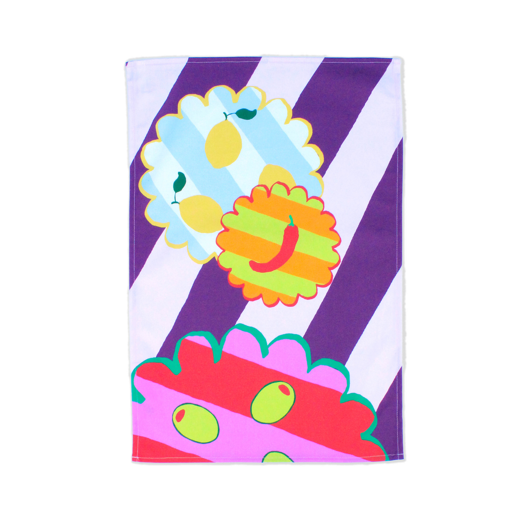 Olive Kitchen Print Tea Towel