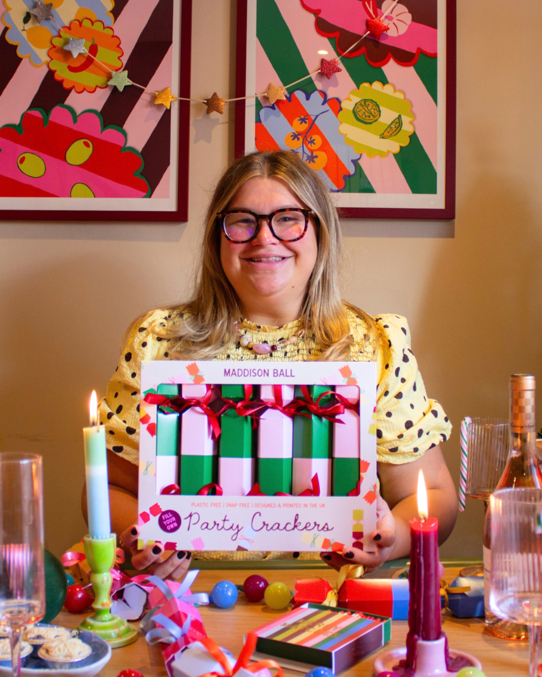Fill-Your-Own Pink & Green Christmas Crackers